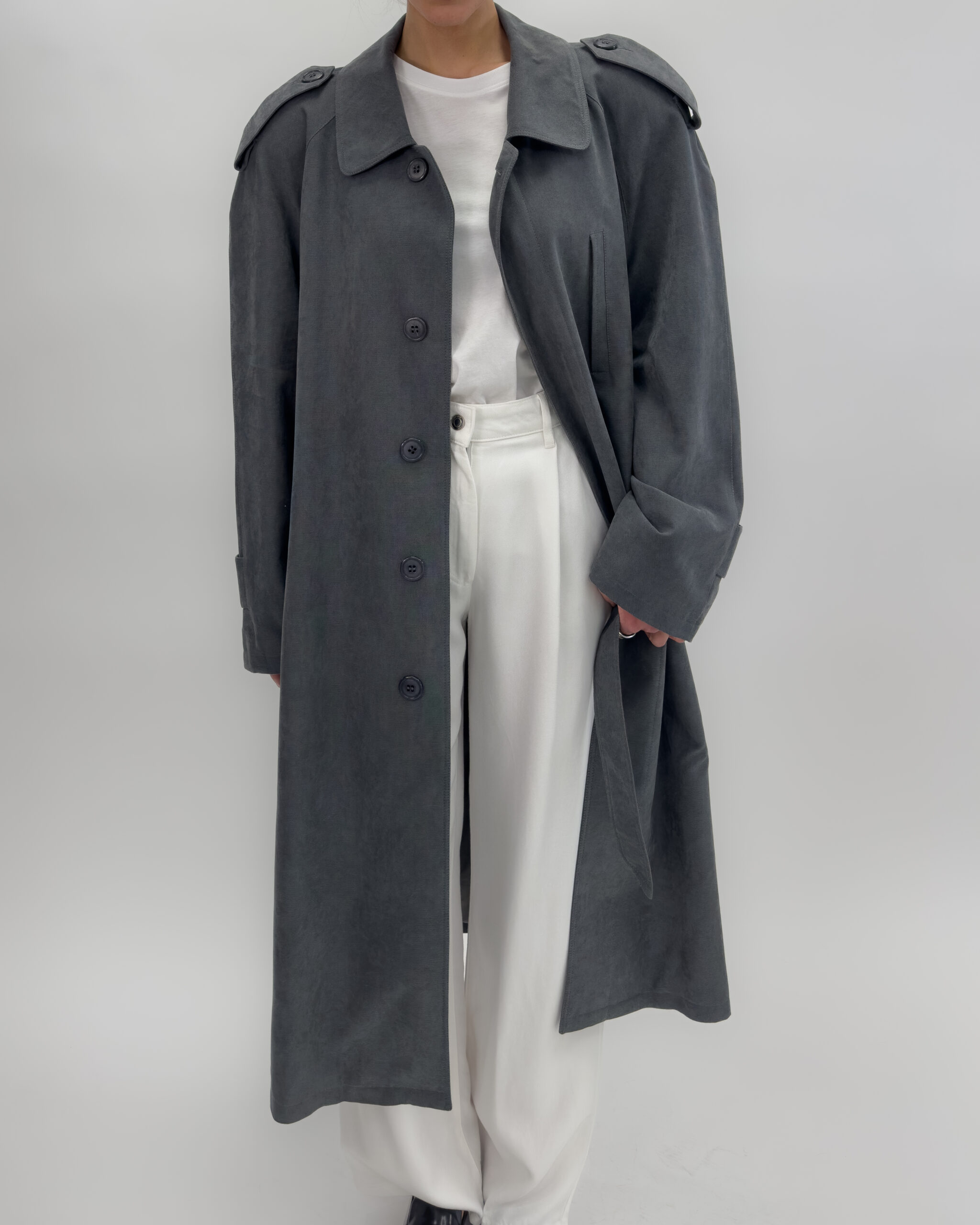 Unisex Belted Trench Coat | Green