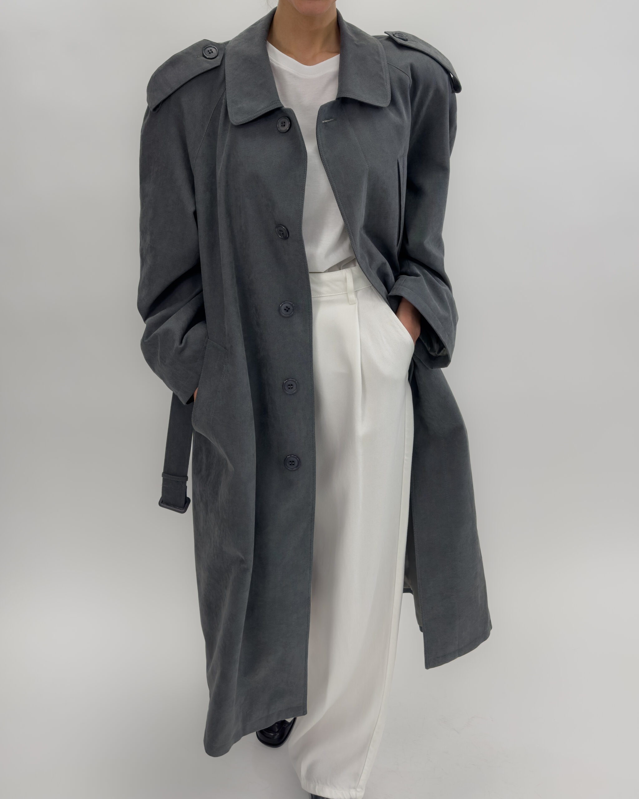 Unisex Belted Trench Coat | Green