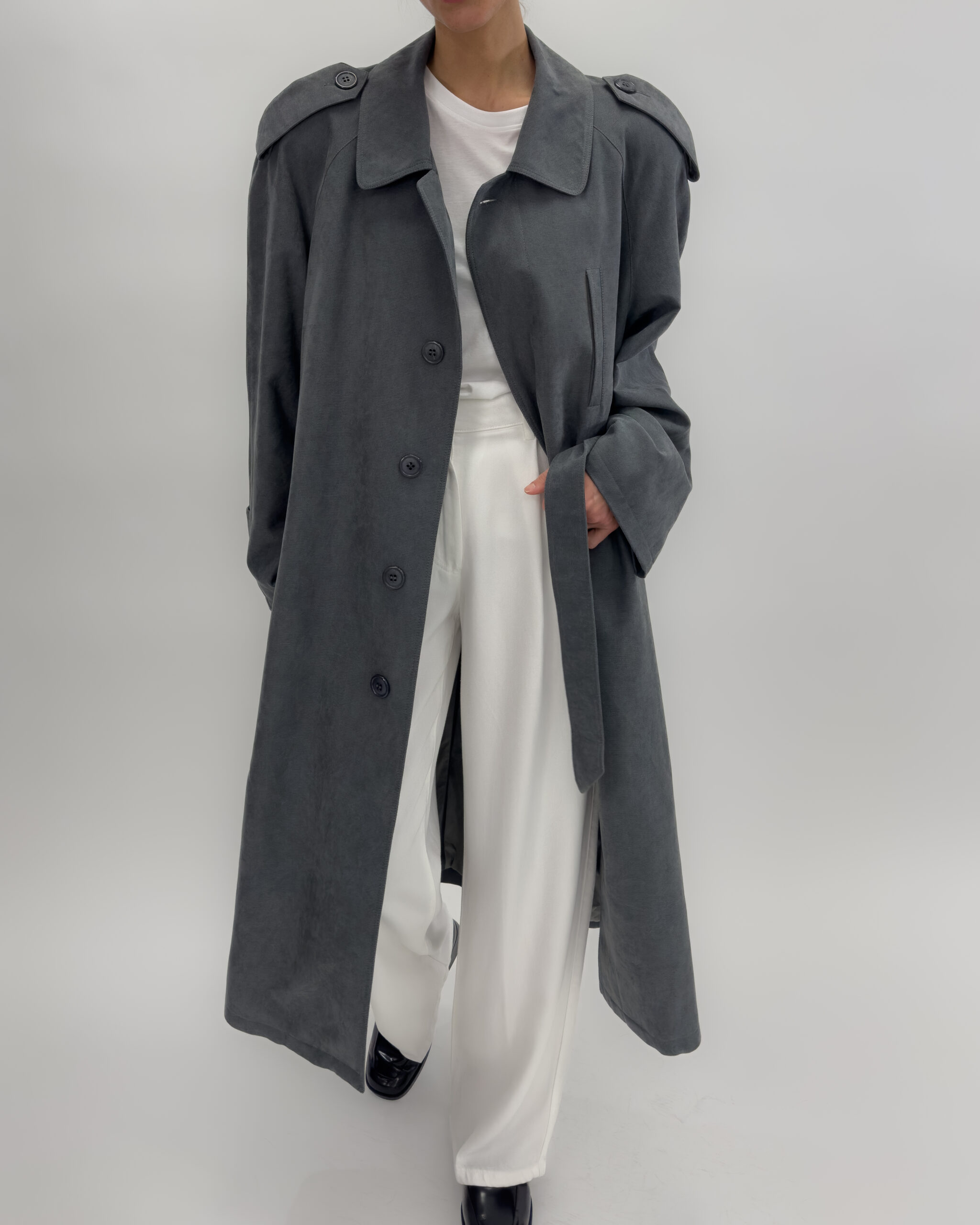 Unisex Belted Trench Coat | Green