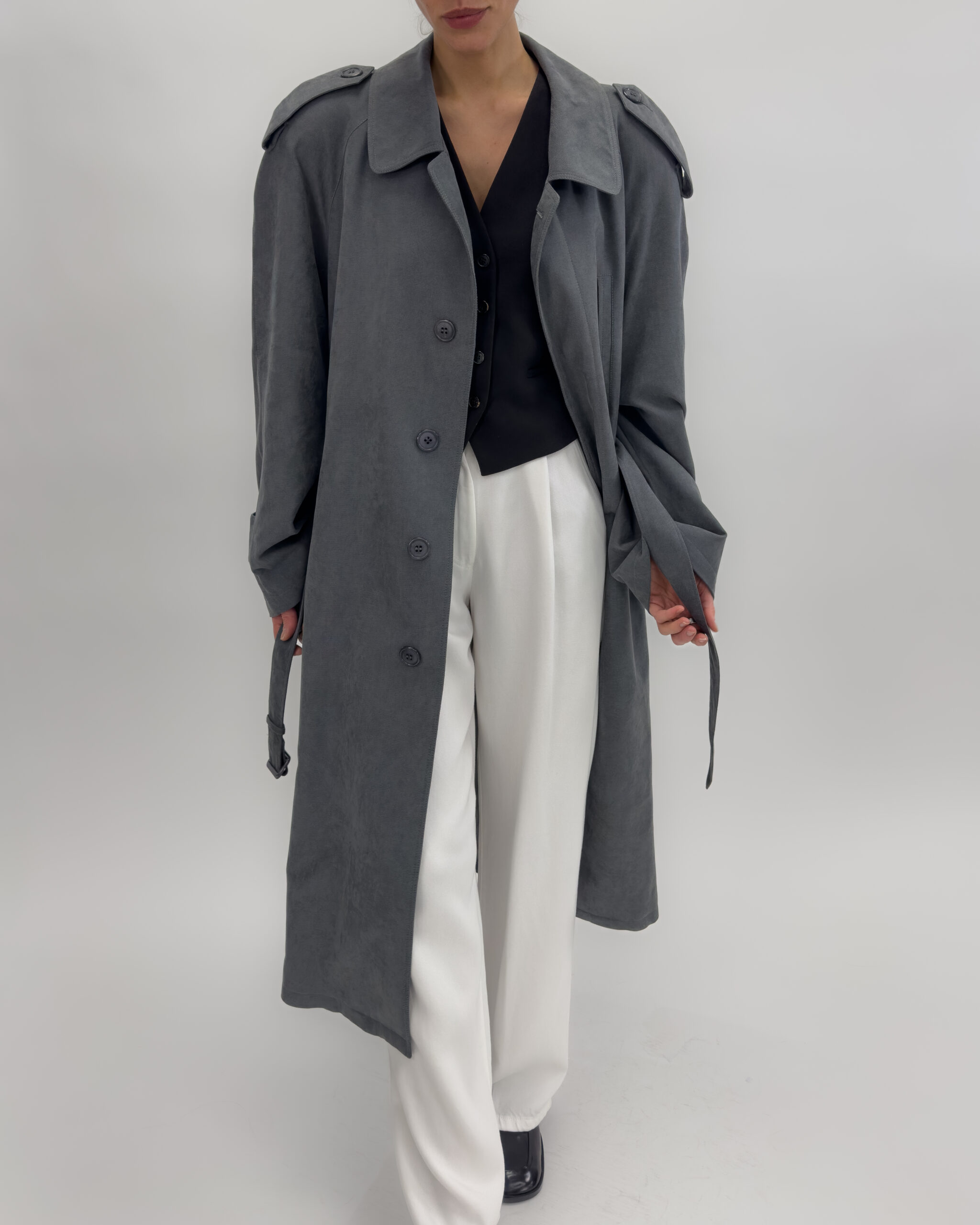 Unisex Belted Trench Coat | Green