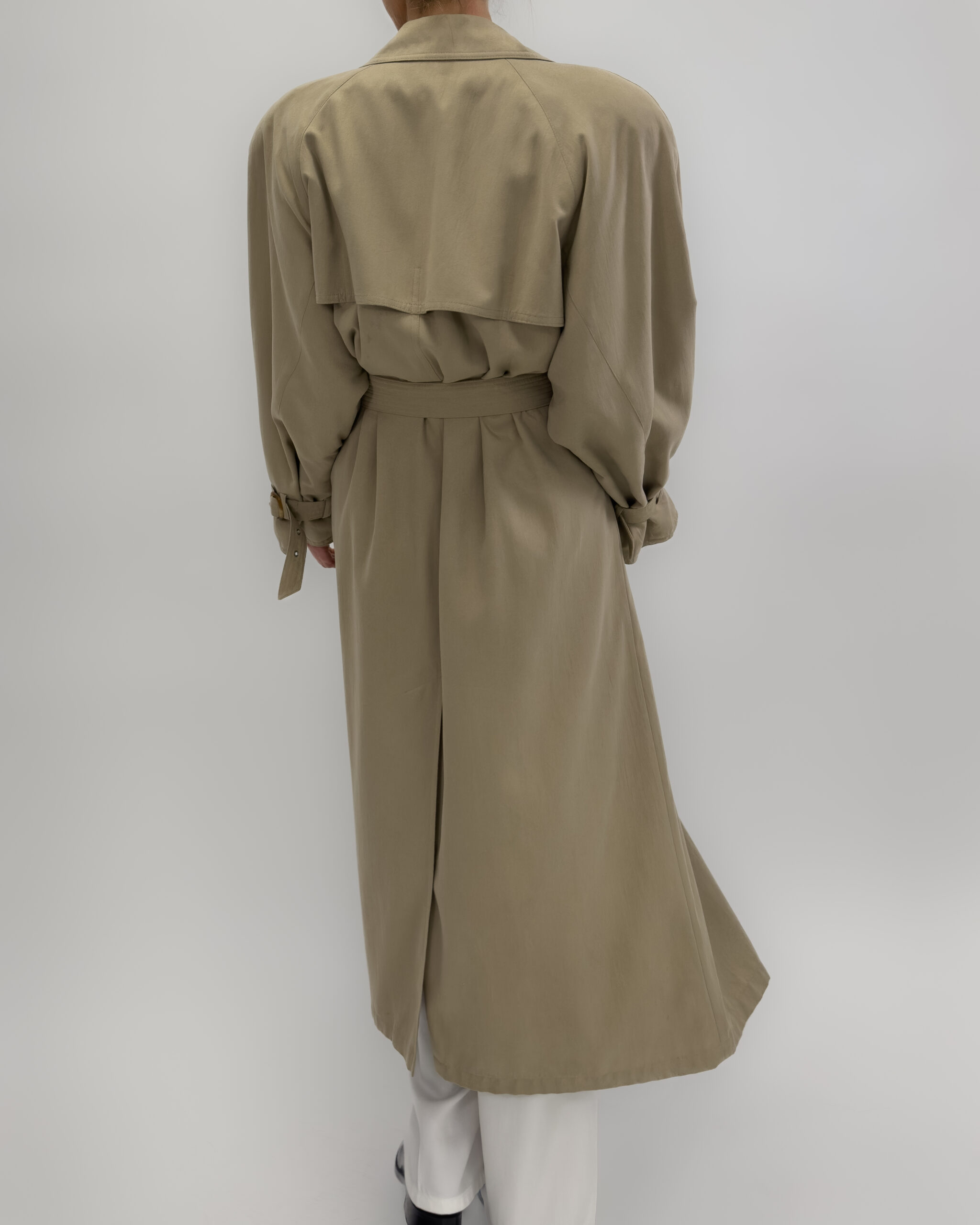 Double Breasted Light Trench Coat in Beige