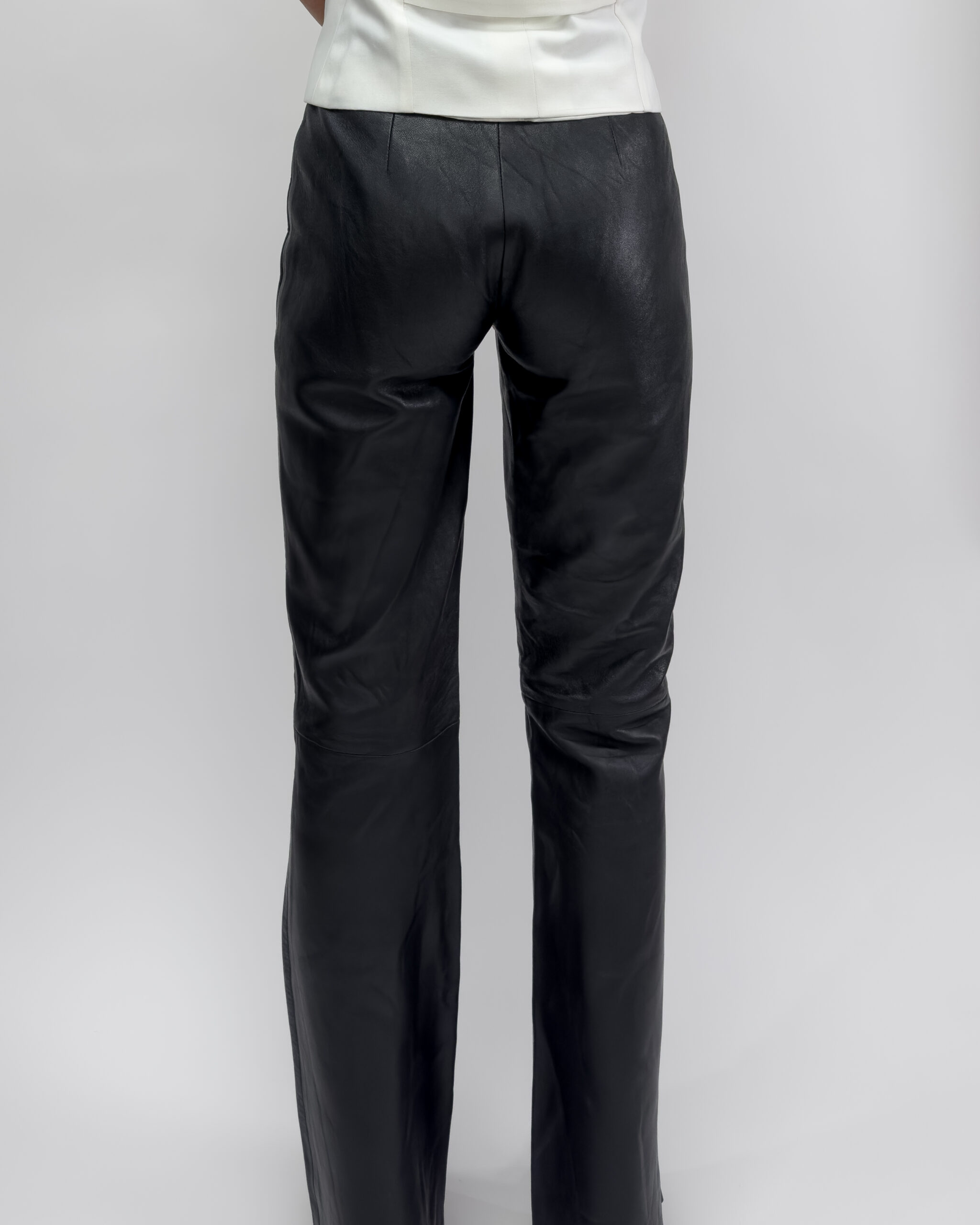 Genuine Leather Pants In Black