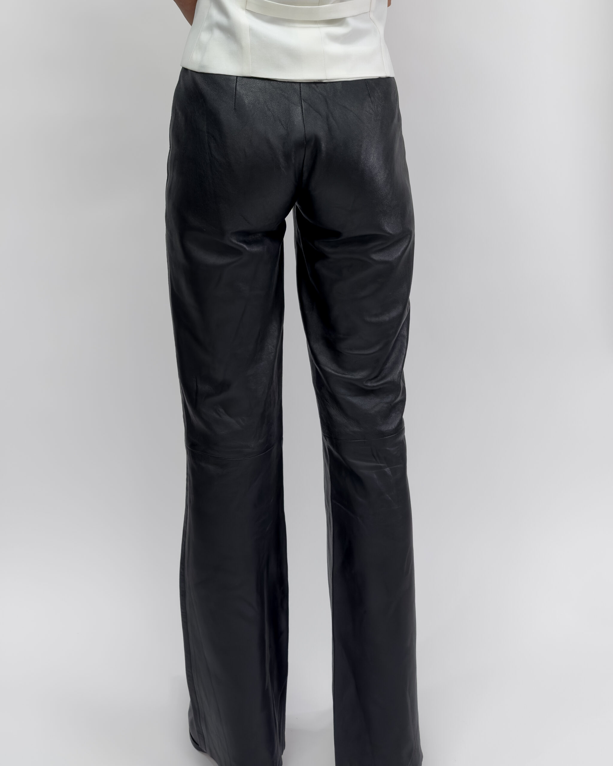 Genuine Leather Pants In Black