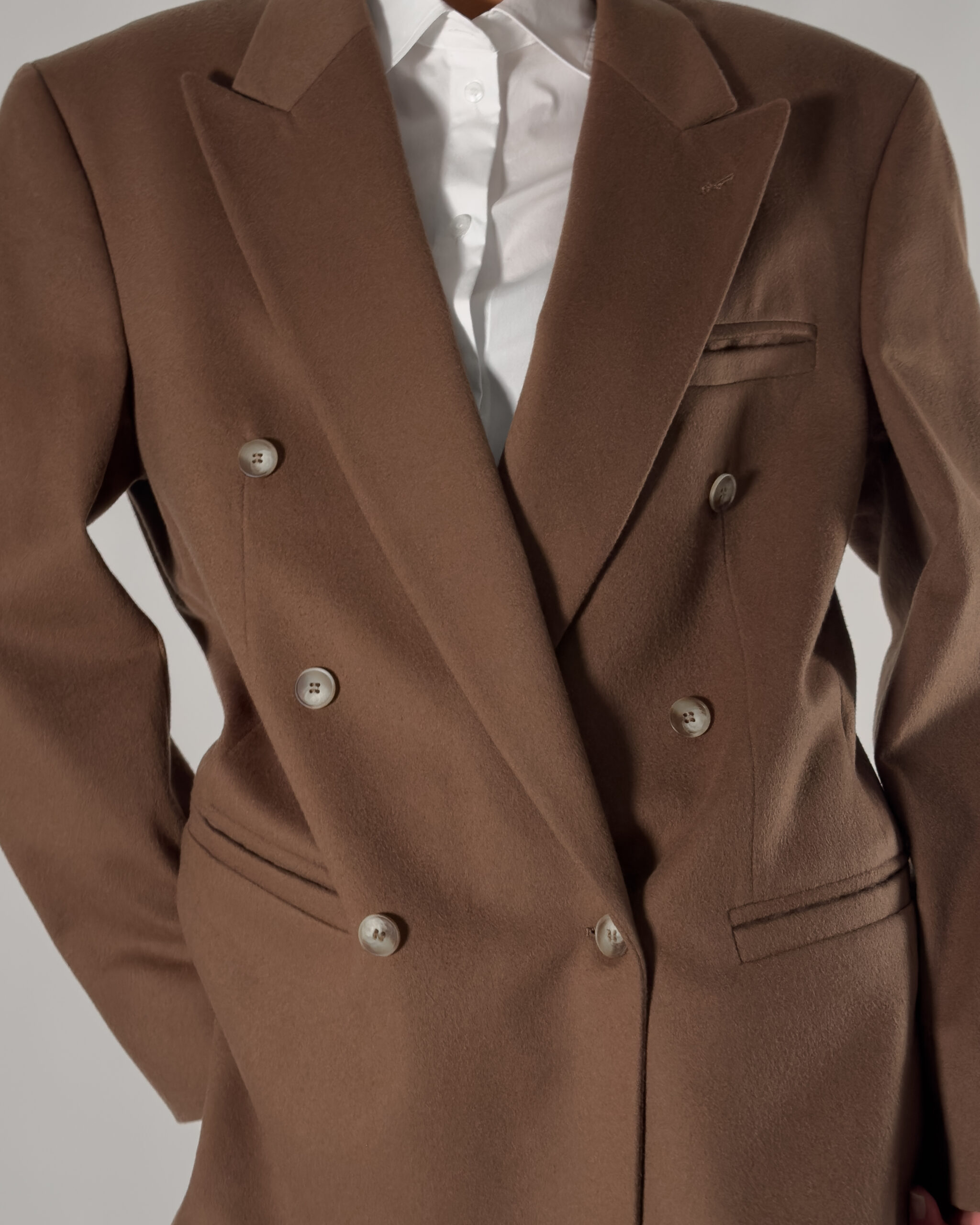 Cashmere Blend Double-Breasted Blazer | Camel