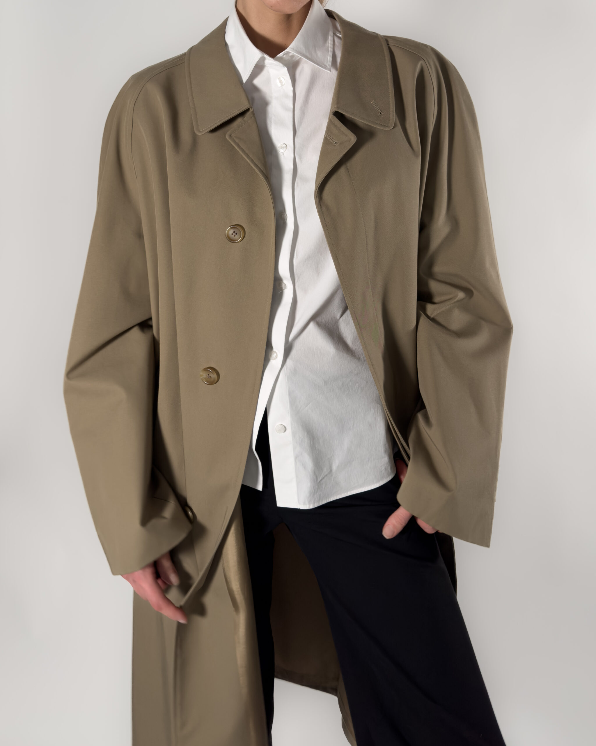 Classic Long Trench Coat | Taupe