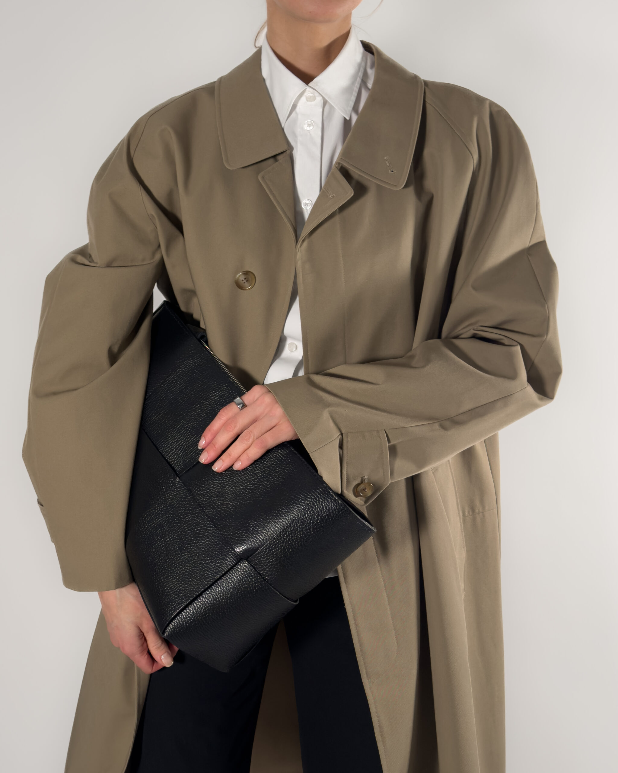 Classic Long Trench Coat | Taupe