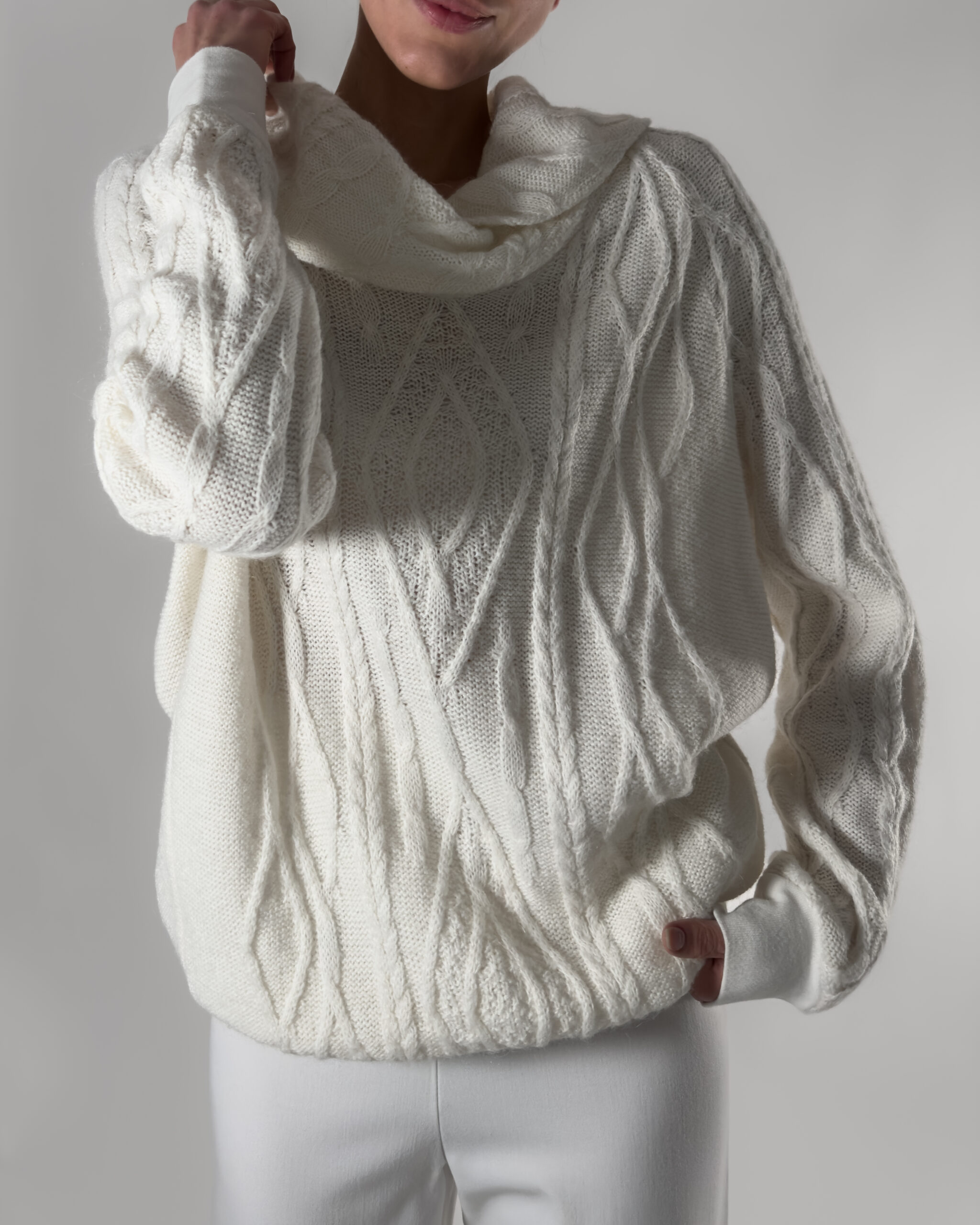 Oversized Wool Sweater | White