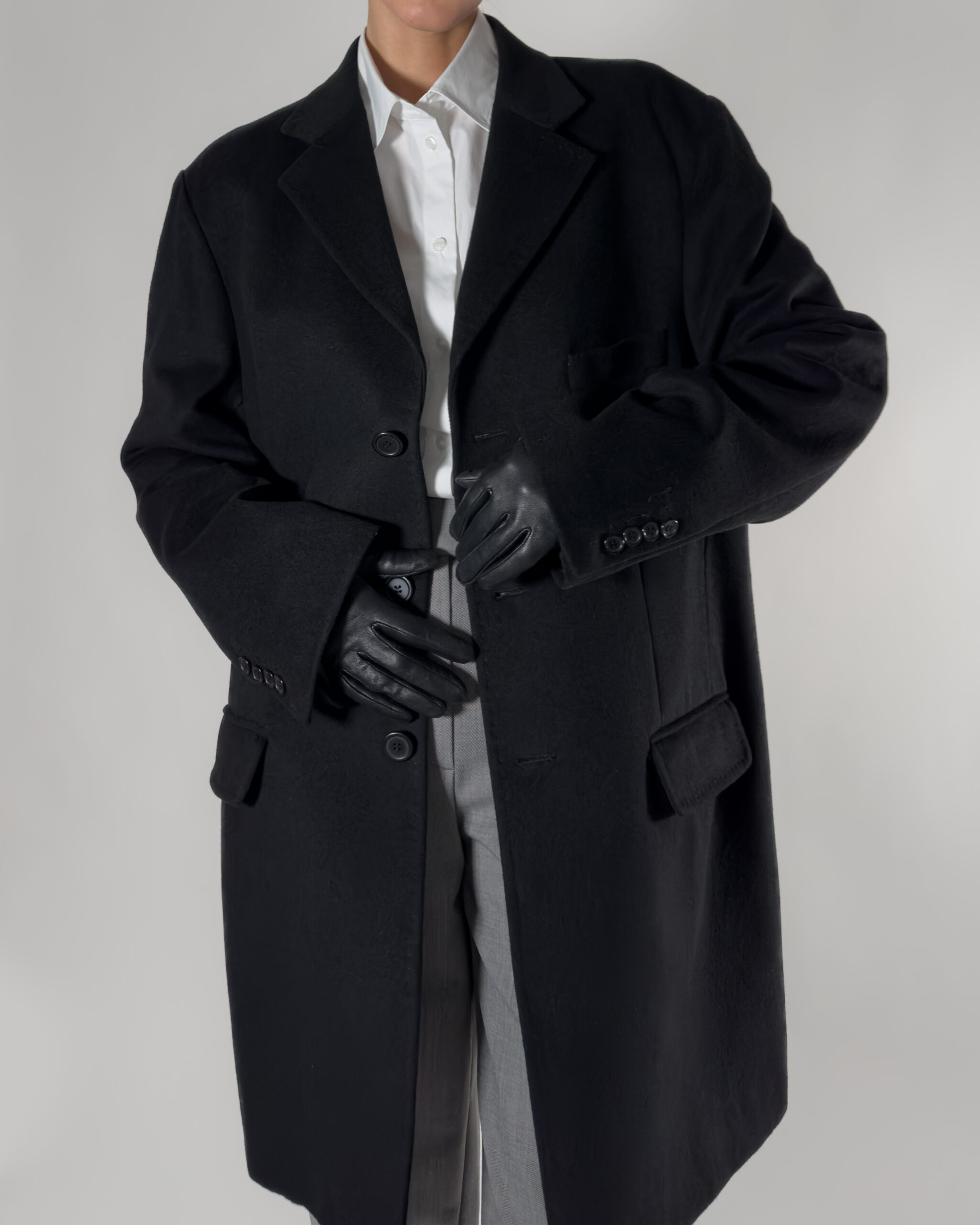 Sartoria Italiana Cashmere & Wool Coat | Black