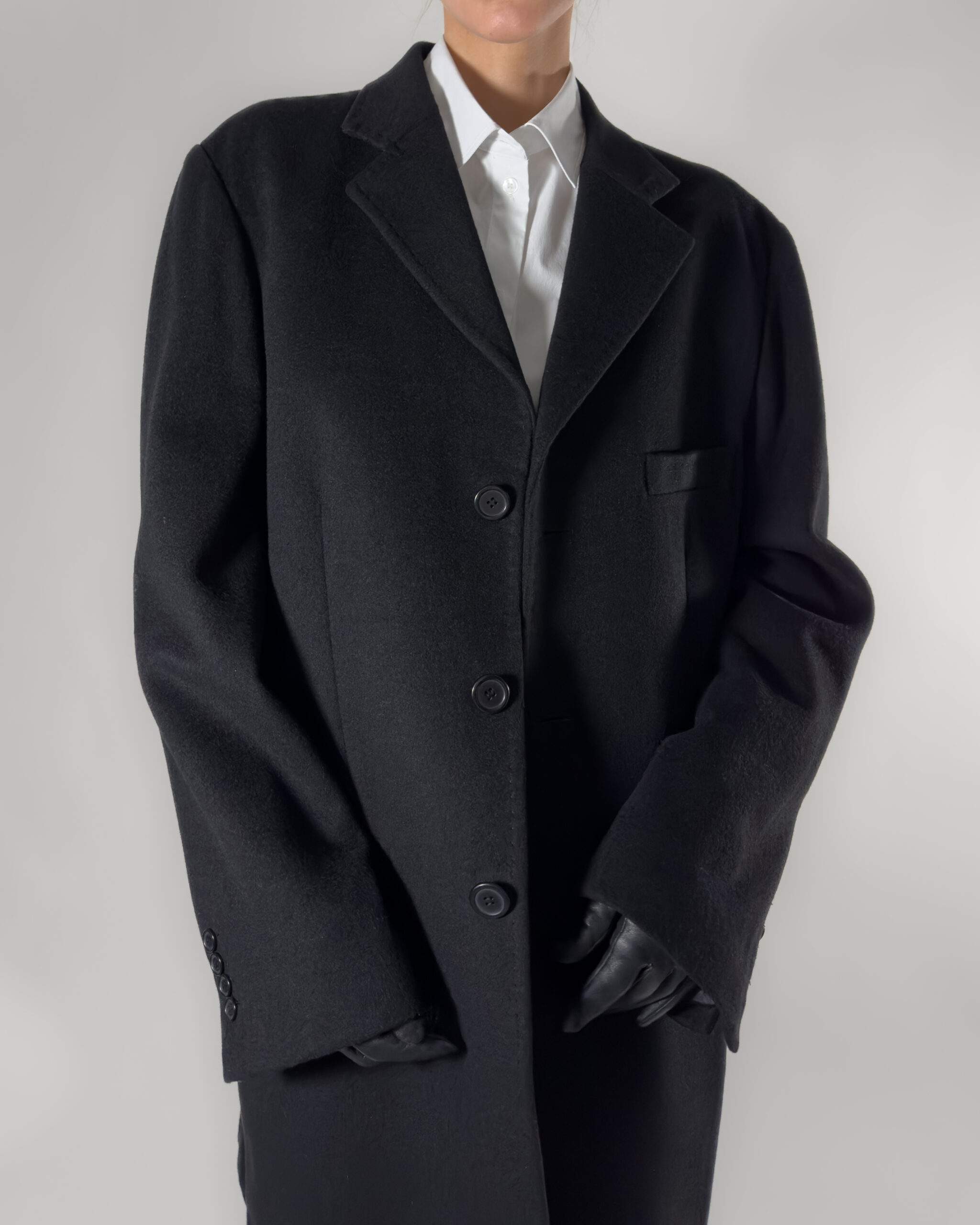 Sartoria Italiana Cashmere & Wool Coat | Black