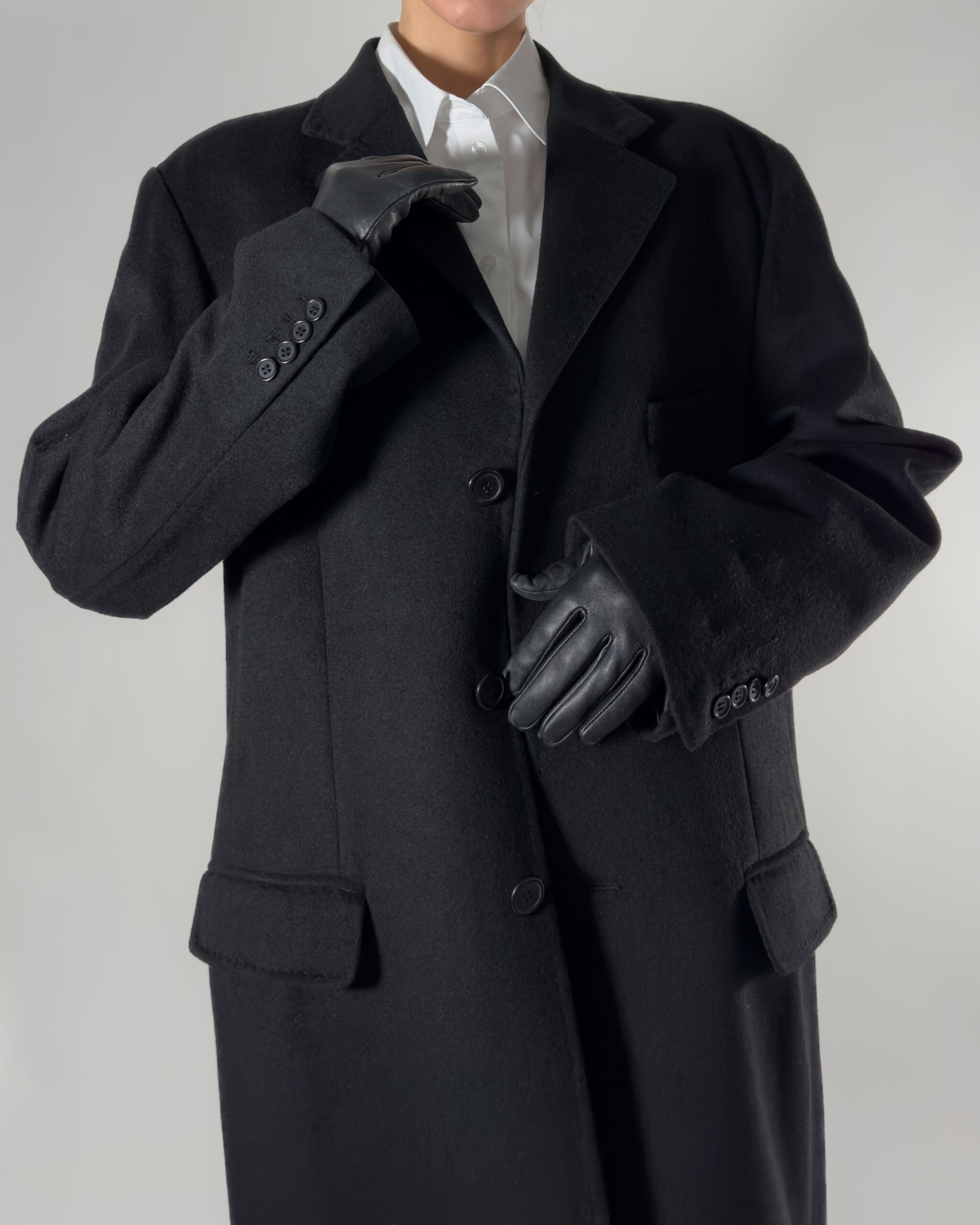 Sartoria Italiana Cashmere & Wool Coat | Black