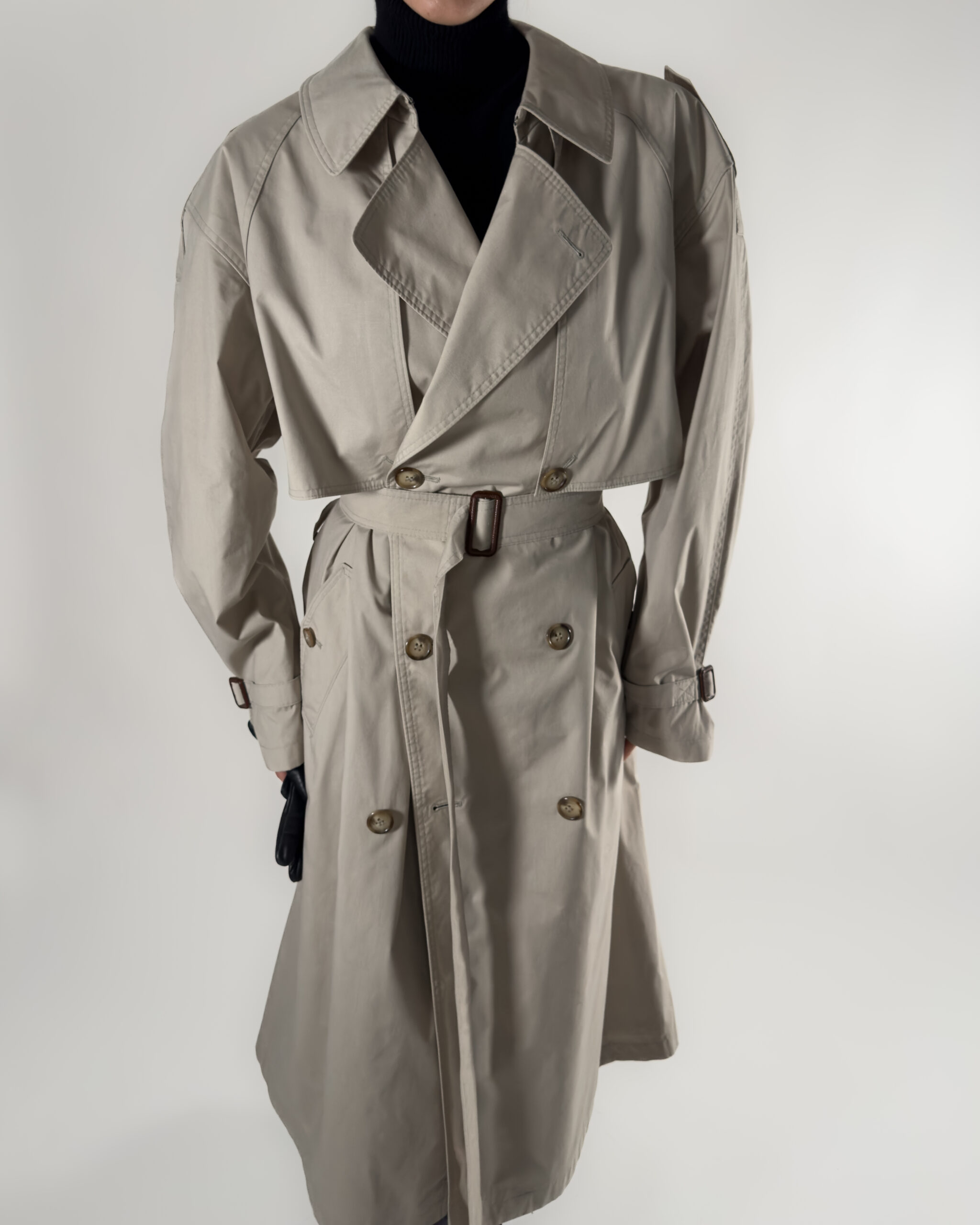 Double-Breasted Long Trench Coat | Beige