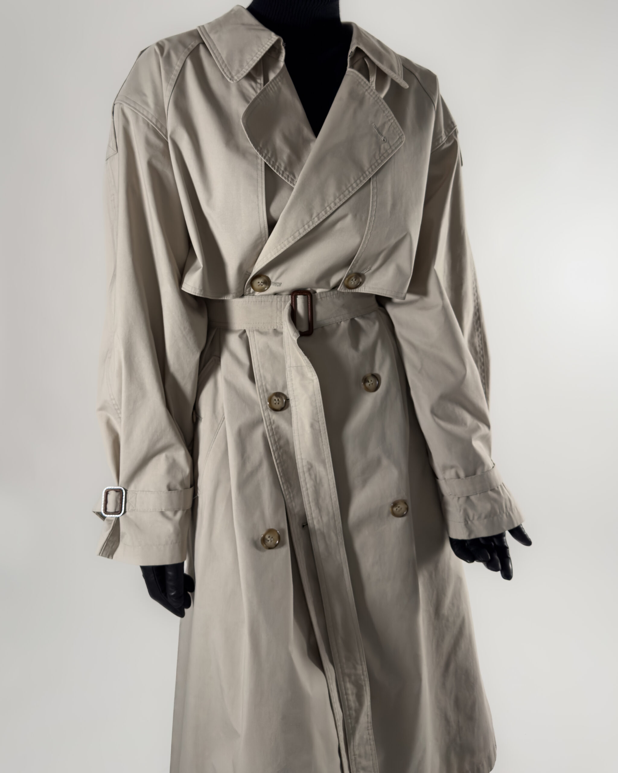 Double-Breasted Long Trench Coat | Beige