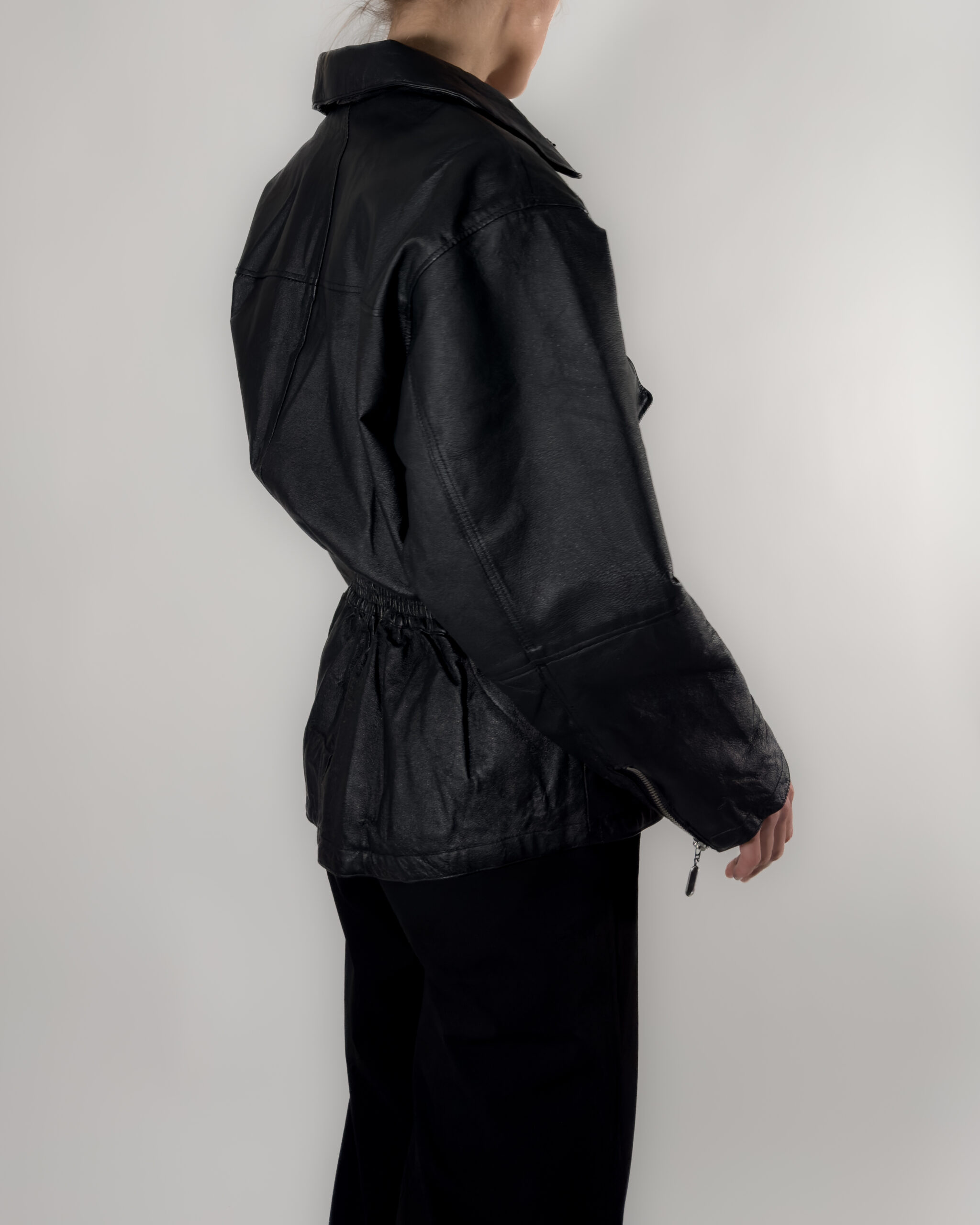 Nappa Leather Winter Jacket | Black