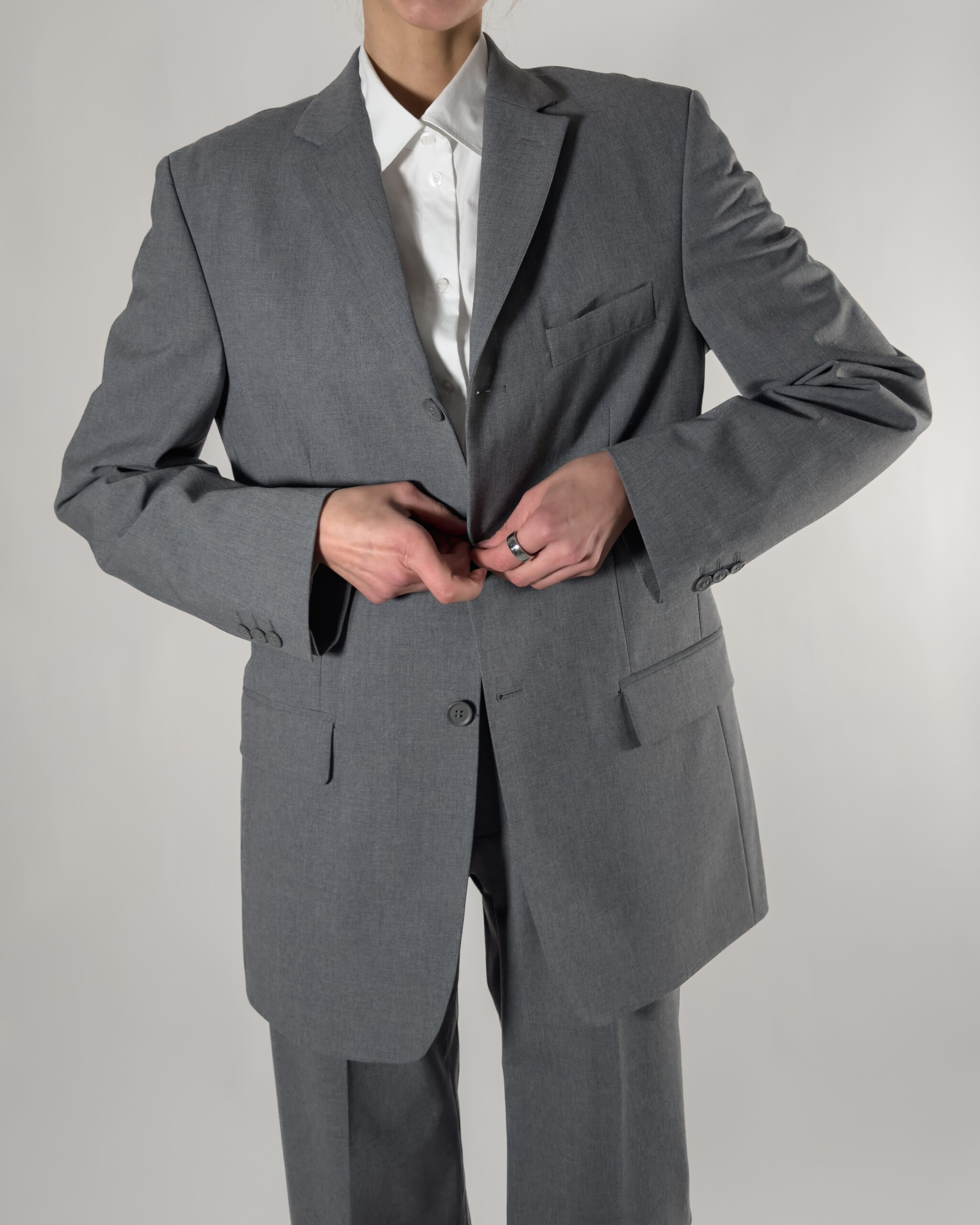 Slim Fit Wool Blend Suit | Grey