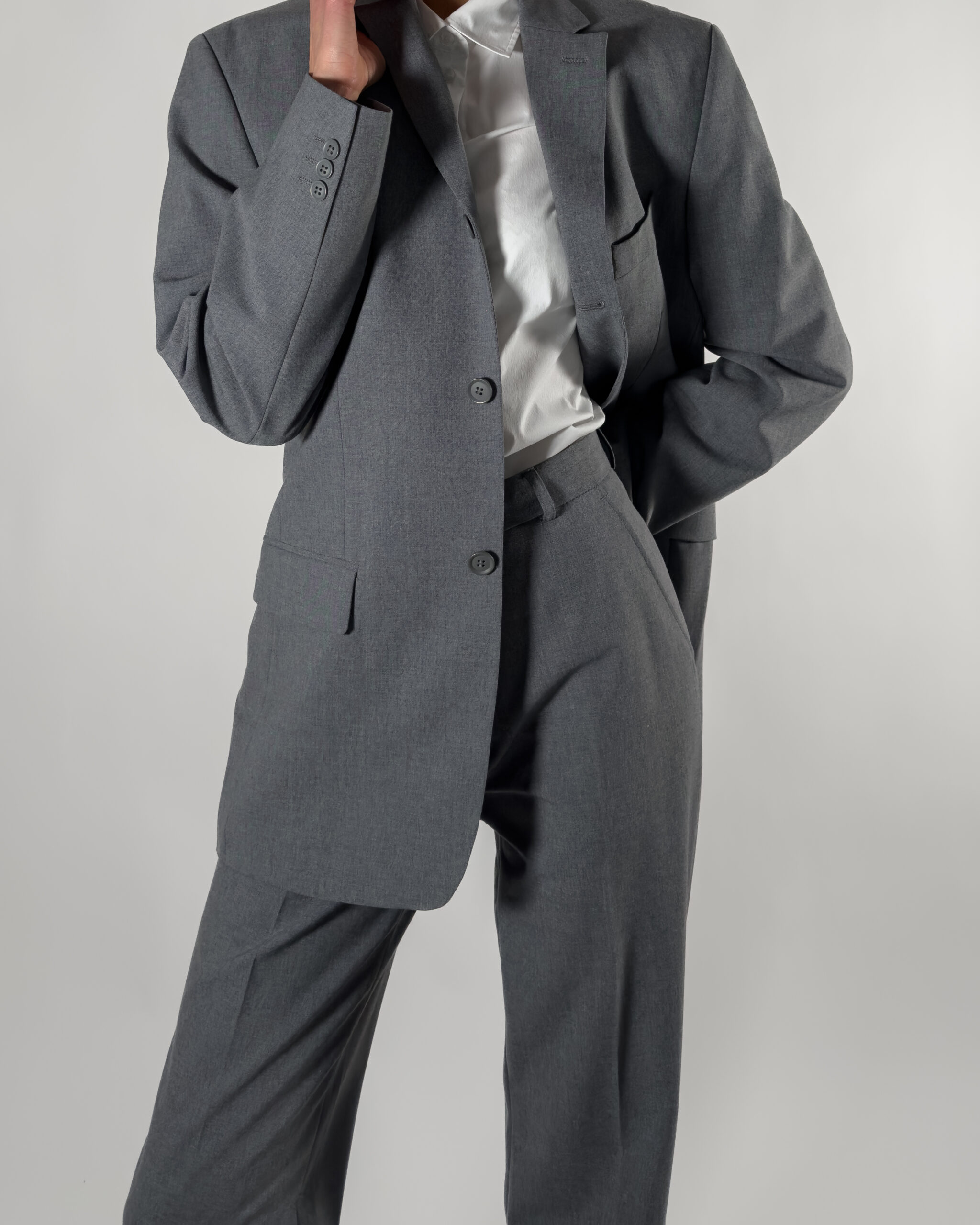 Slim Fit Wool Blend Suit | Grey