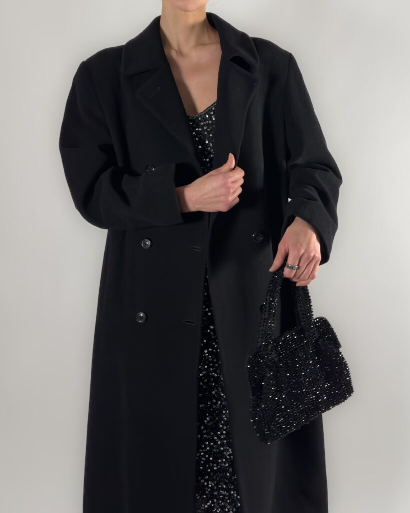 Long Cashmere & Lambswool Coat | Black
