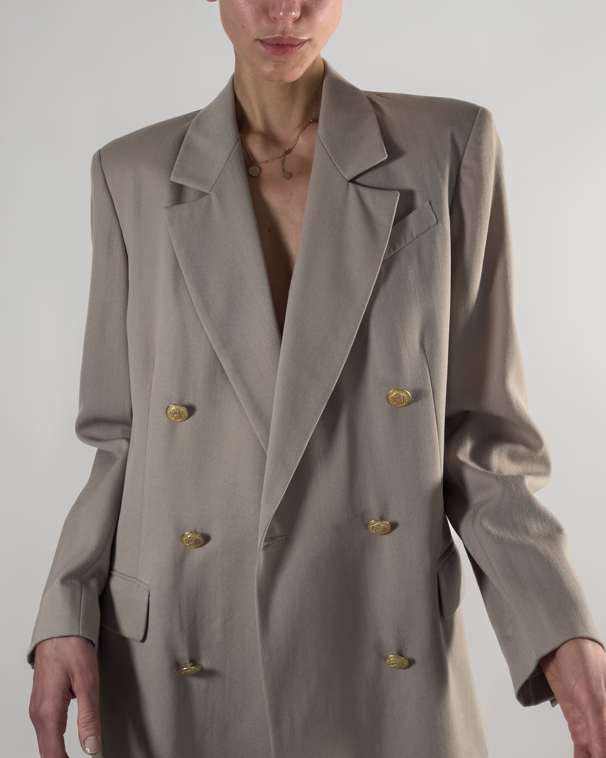 Double-Breasted Pure Wool Blazer | Classic Beige