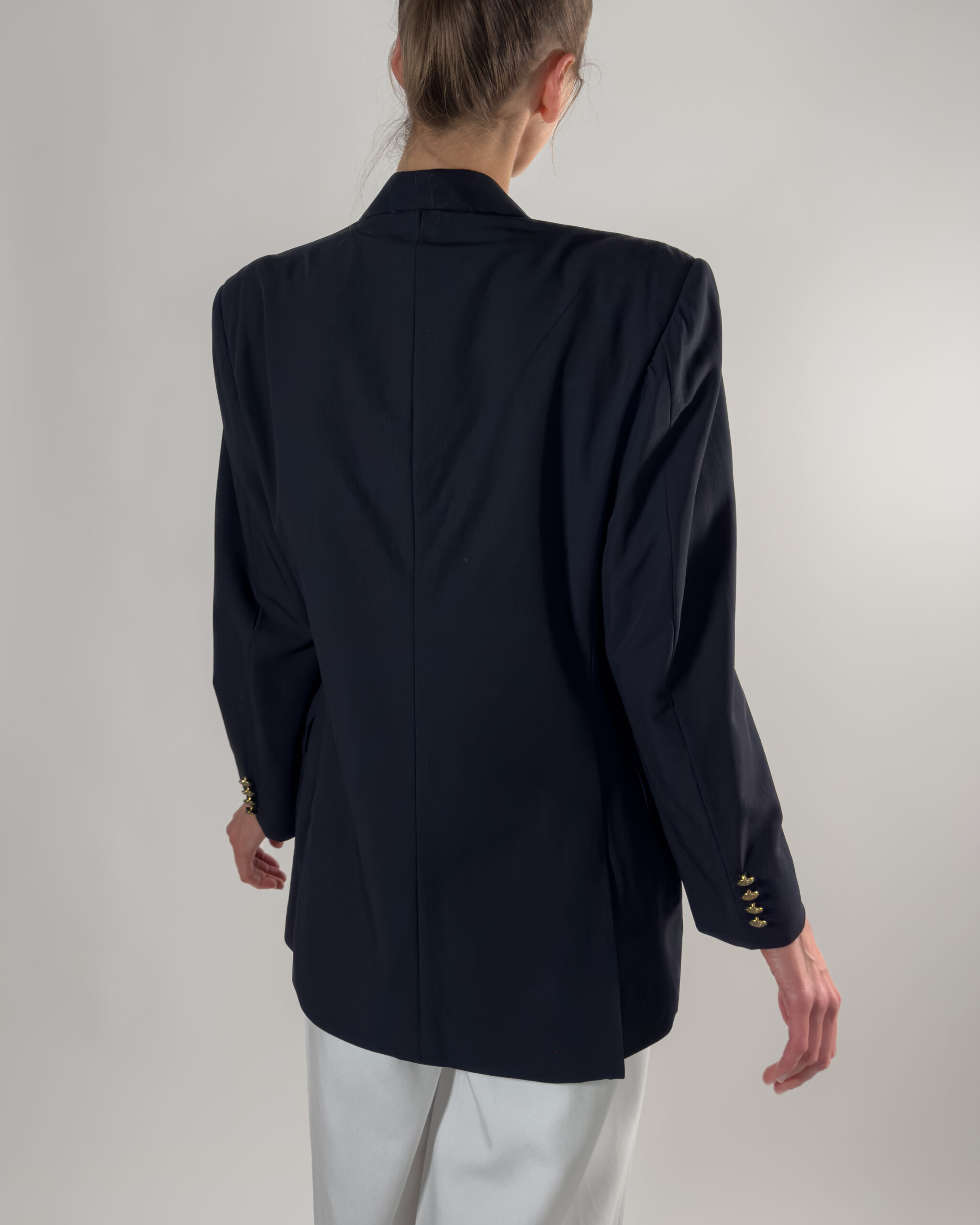 Double-Breasted Pure Wool Blazer | Navy Blue