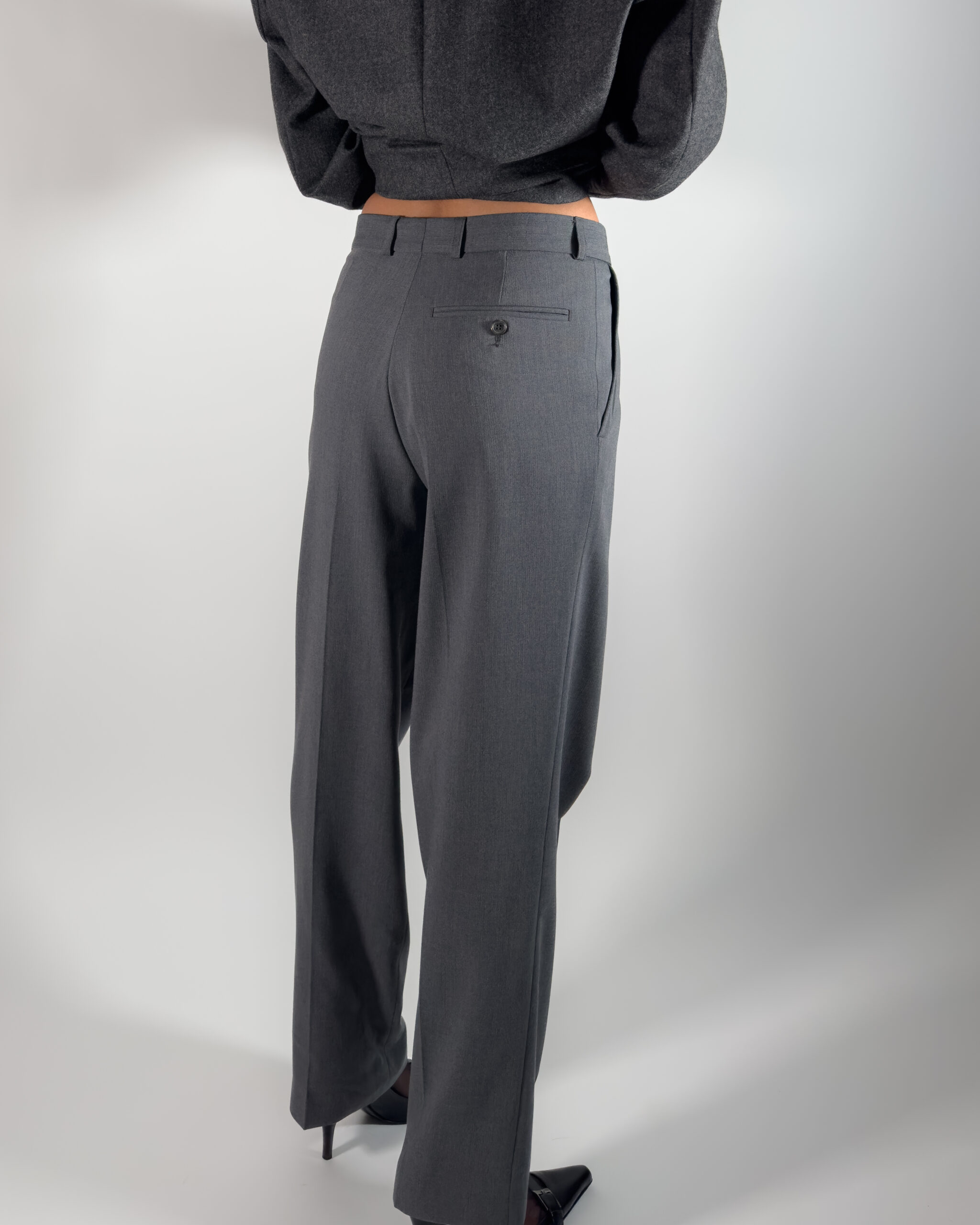 Viscose Blend Suit Trousers | Grey