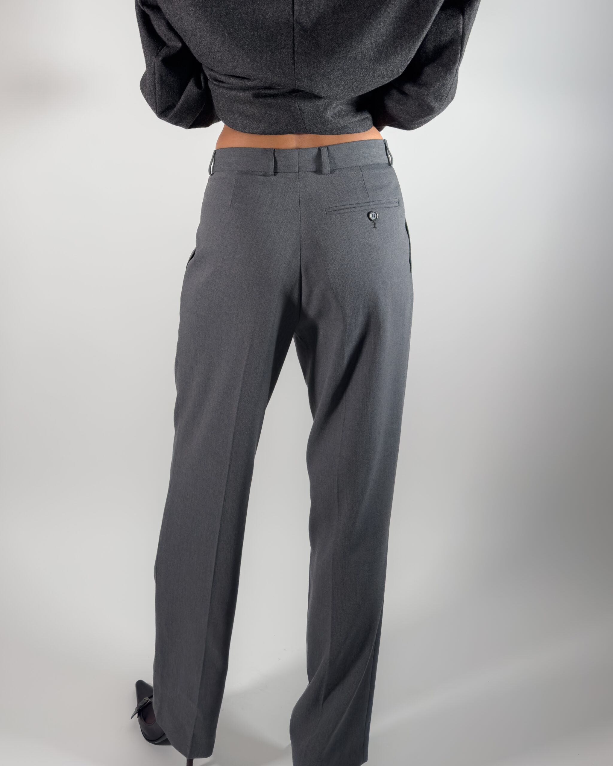 Viscose Blend Suit Trousers | Grey