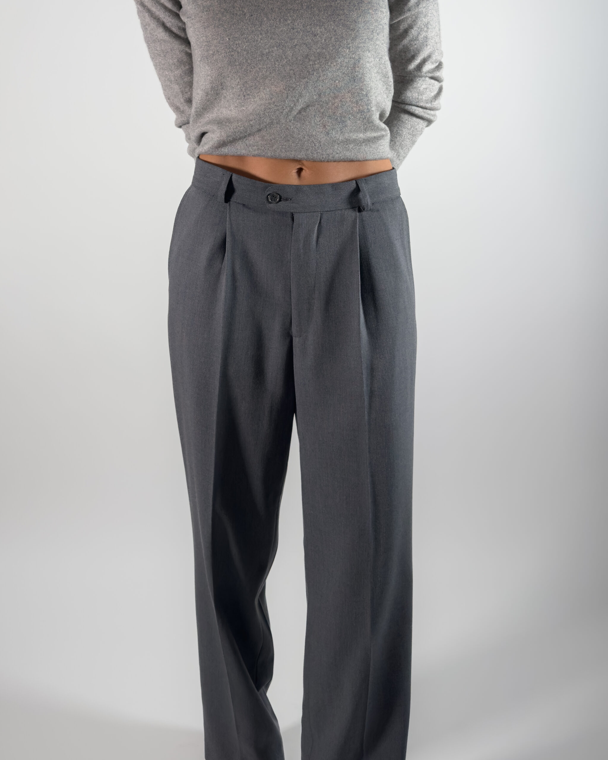 Viscose Blend Suit Trousers | Grey