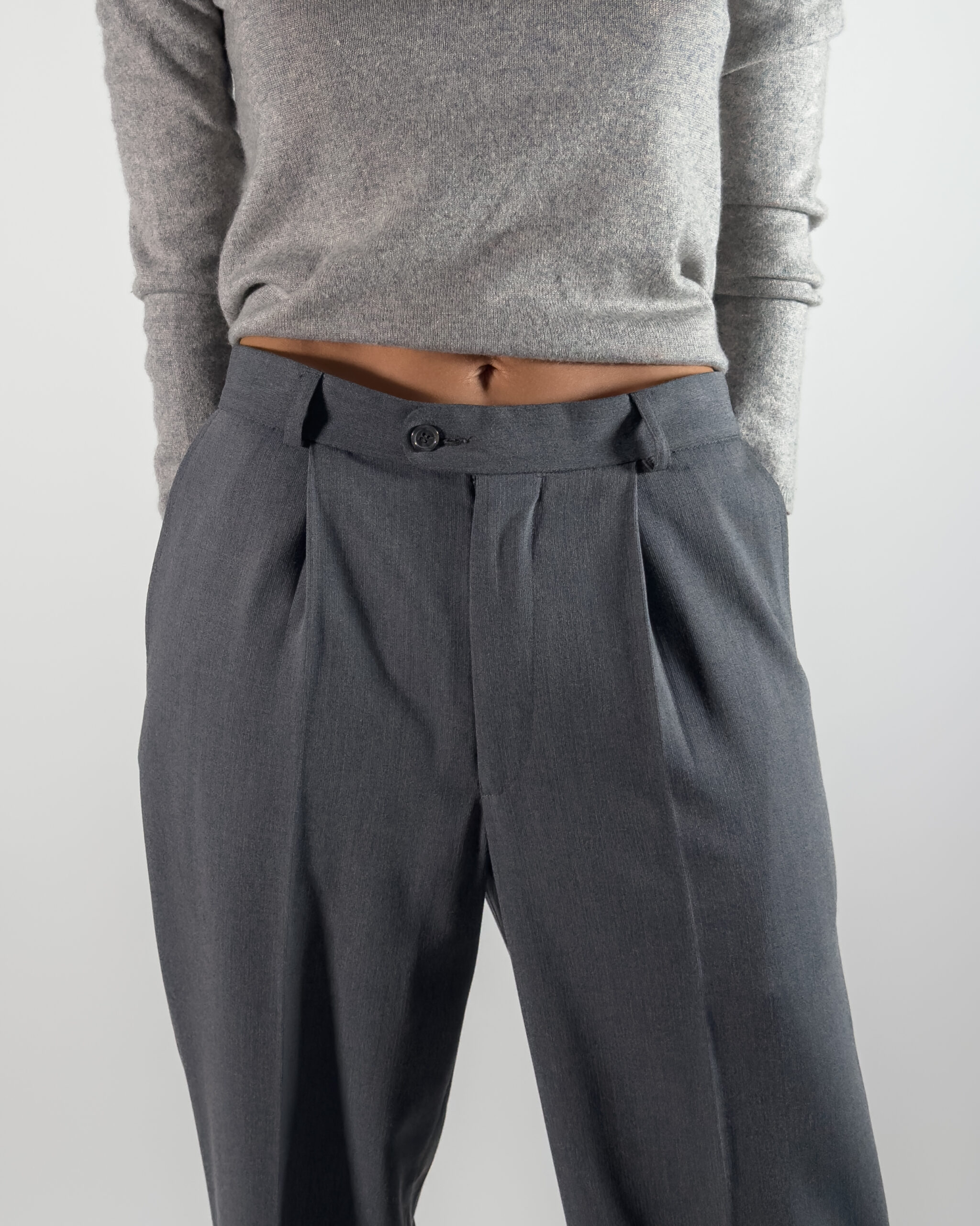 Viscose Blend Suit Trousers | Grey