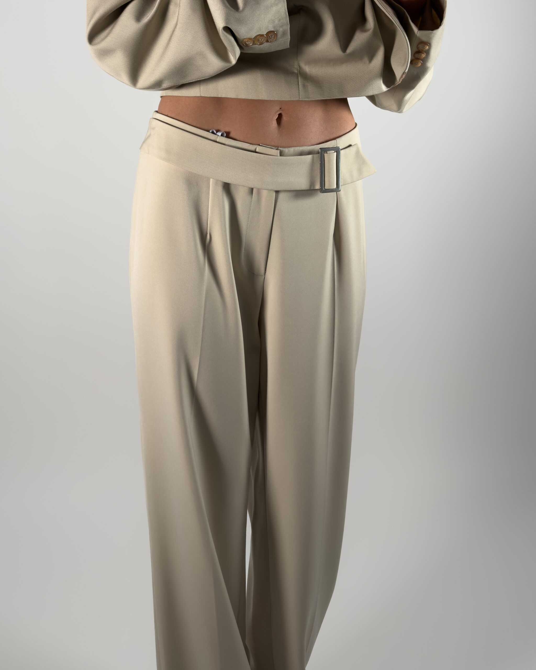 Straight Leg Suit Trousers | Beige