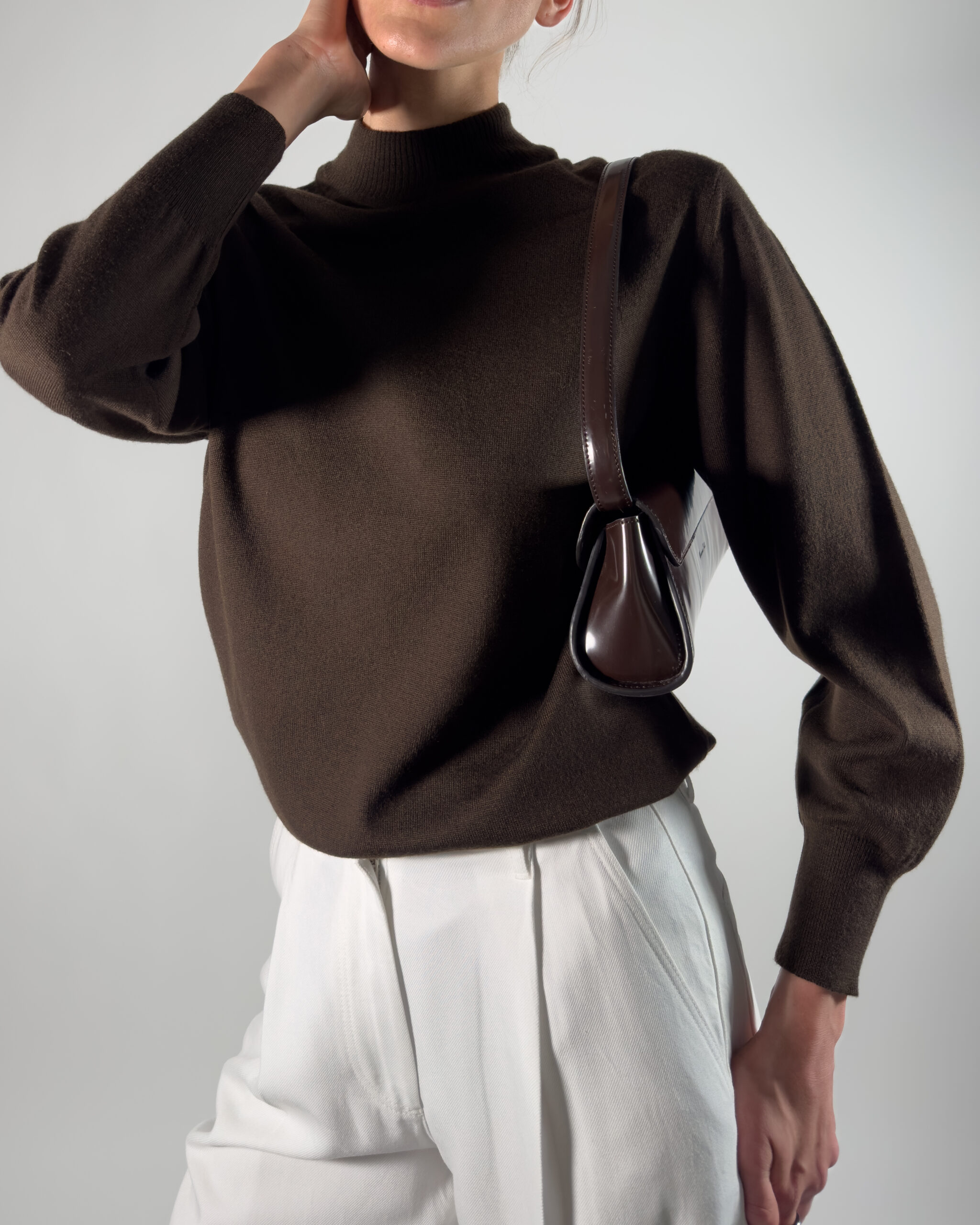 Pure Merino Wool Sweater | Dark Brown