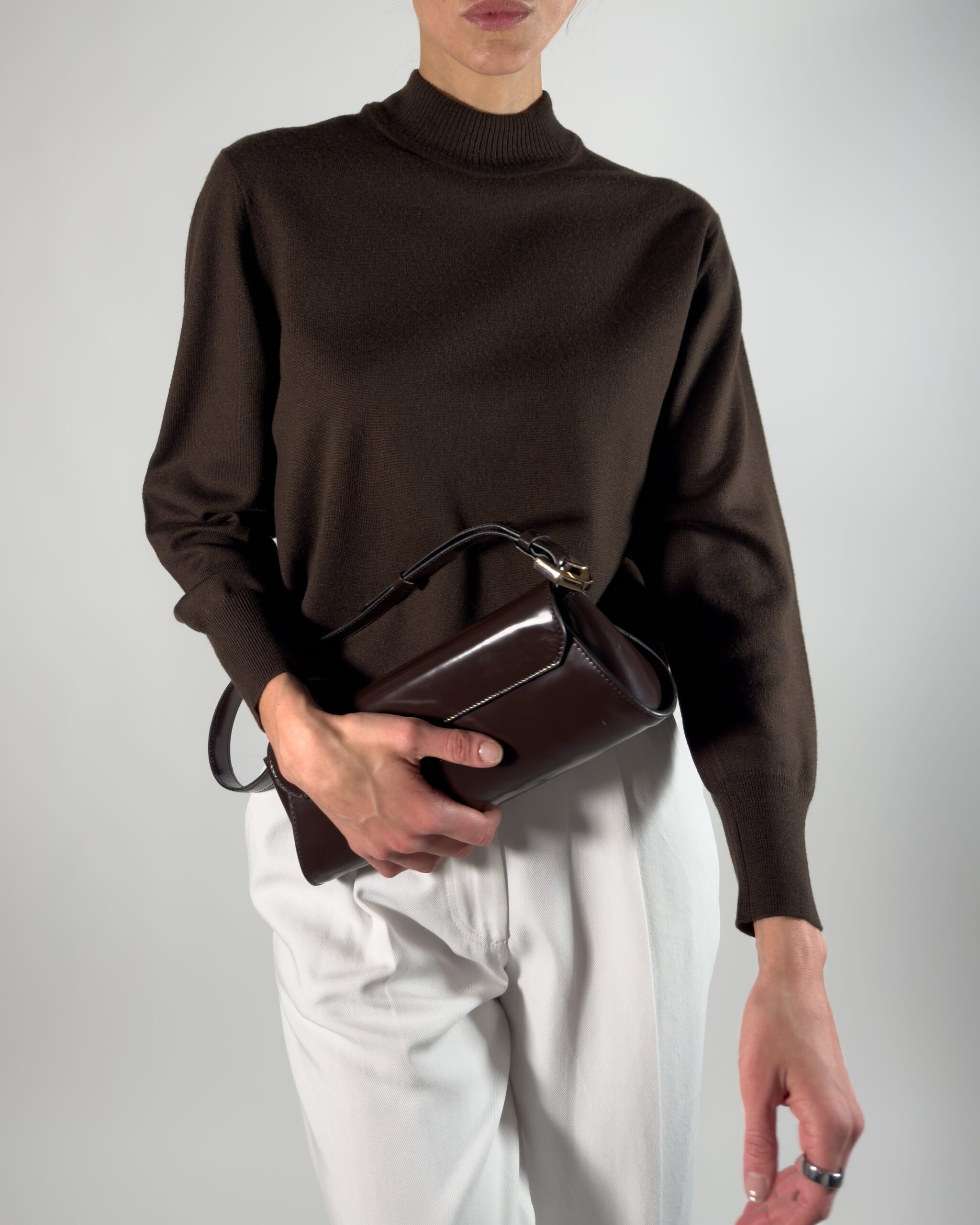 Pure Merino Wool Sweater | Dark Brown