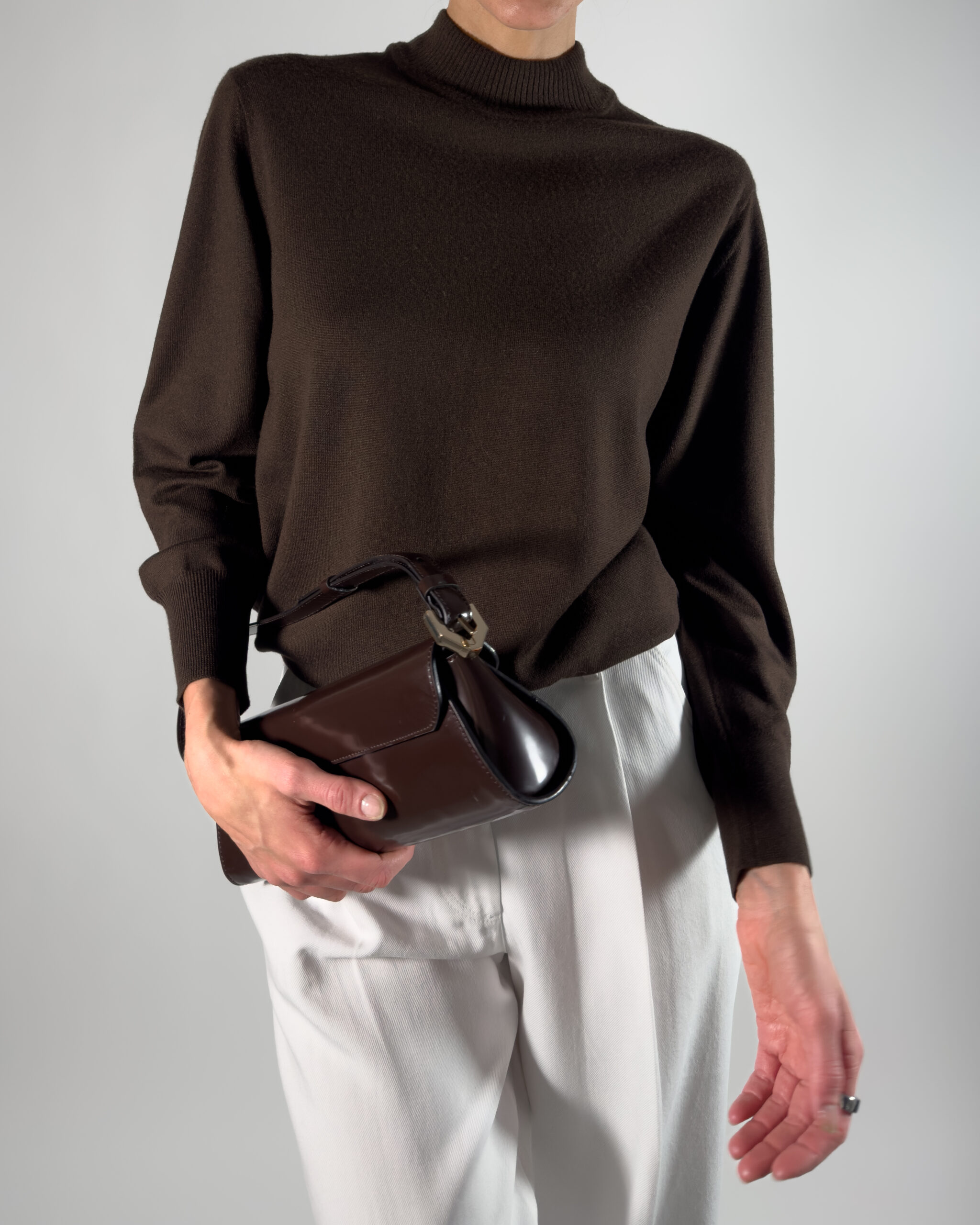 Pure Merino Wool Sweater | Dark Brown