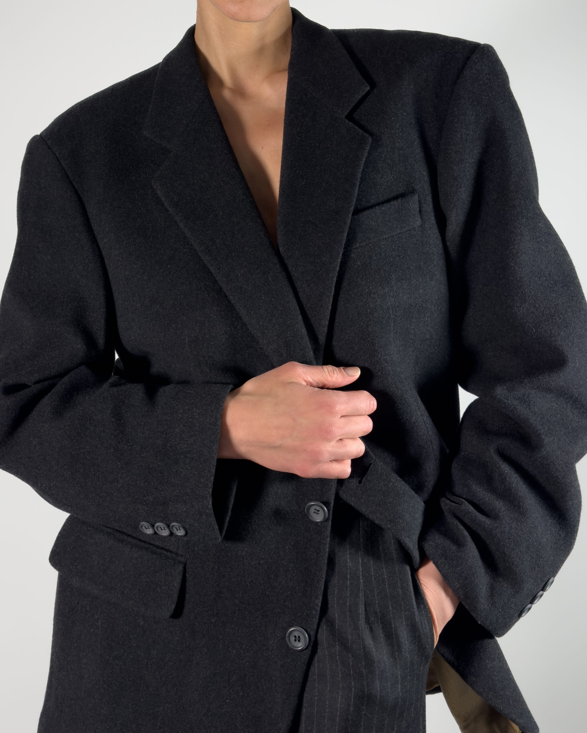 Cashmere & Wool Blazer | Dark Grey