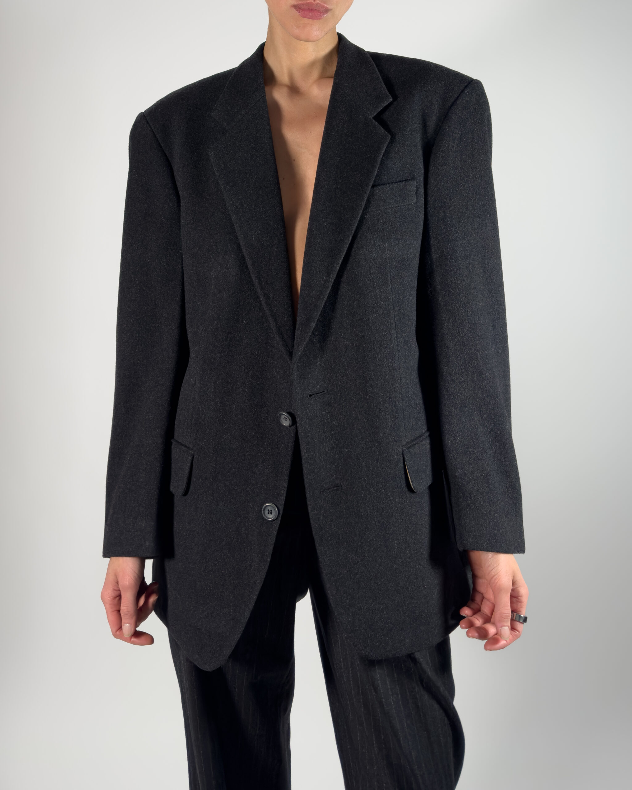 Cashmere & Wool Blazer | Dark Grey