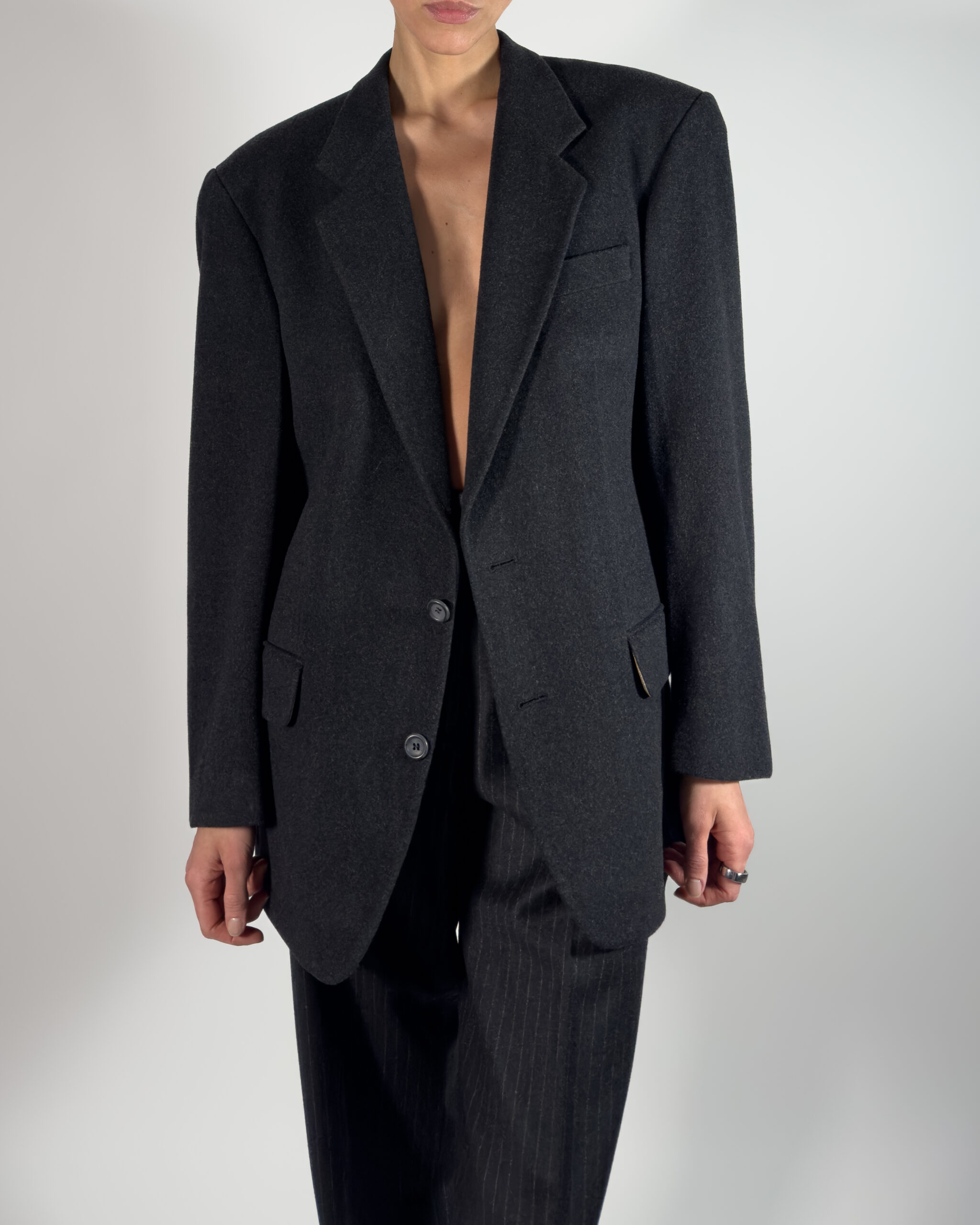 Cashmere & Wool Blazer | Dark Grey