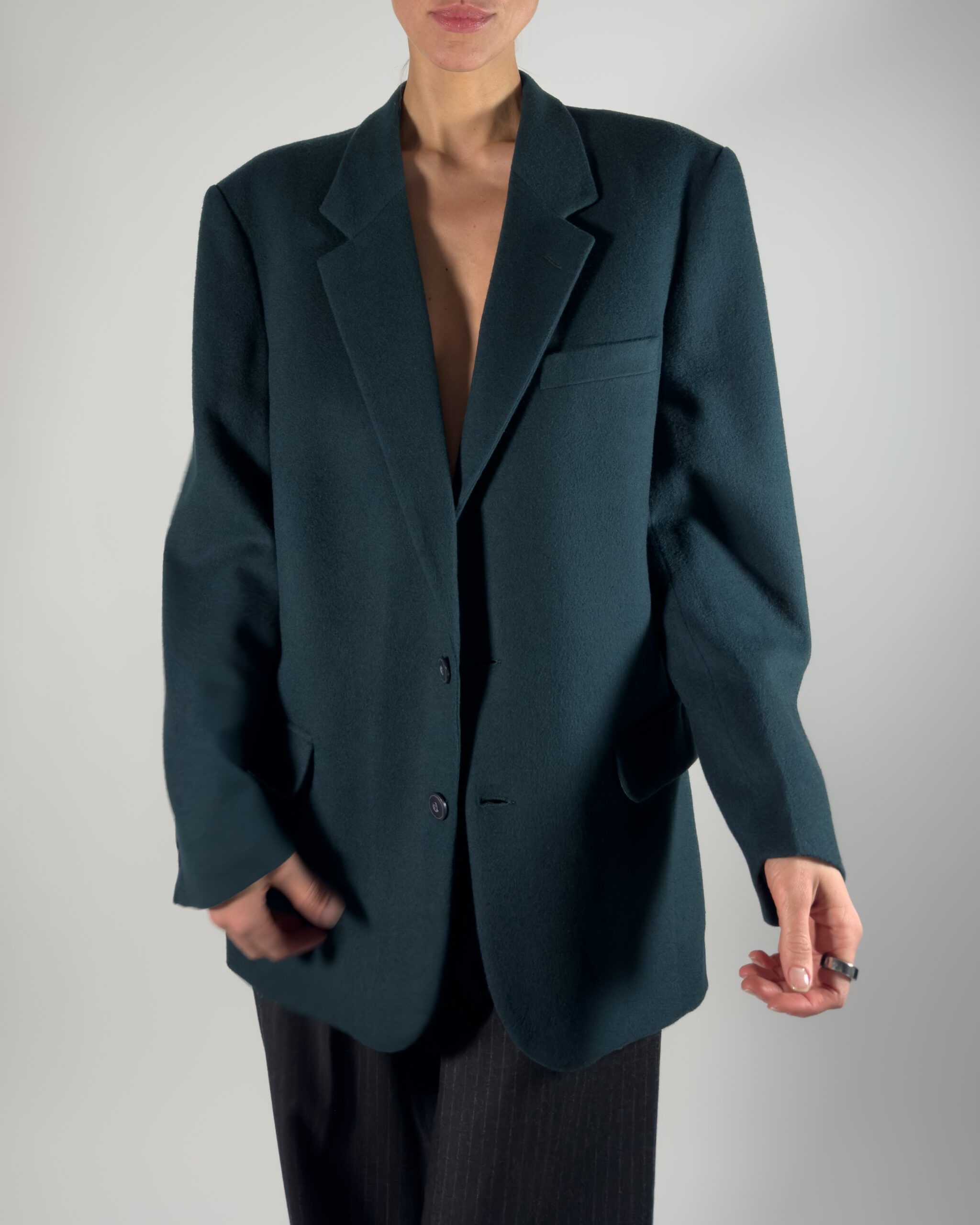 Cashmere & Wool Blazer | Dark Green