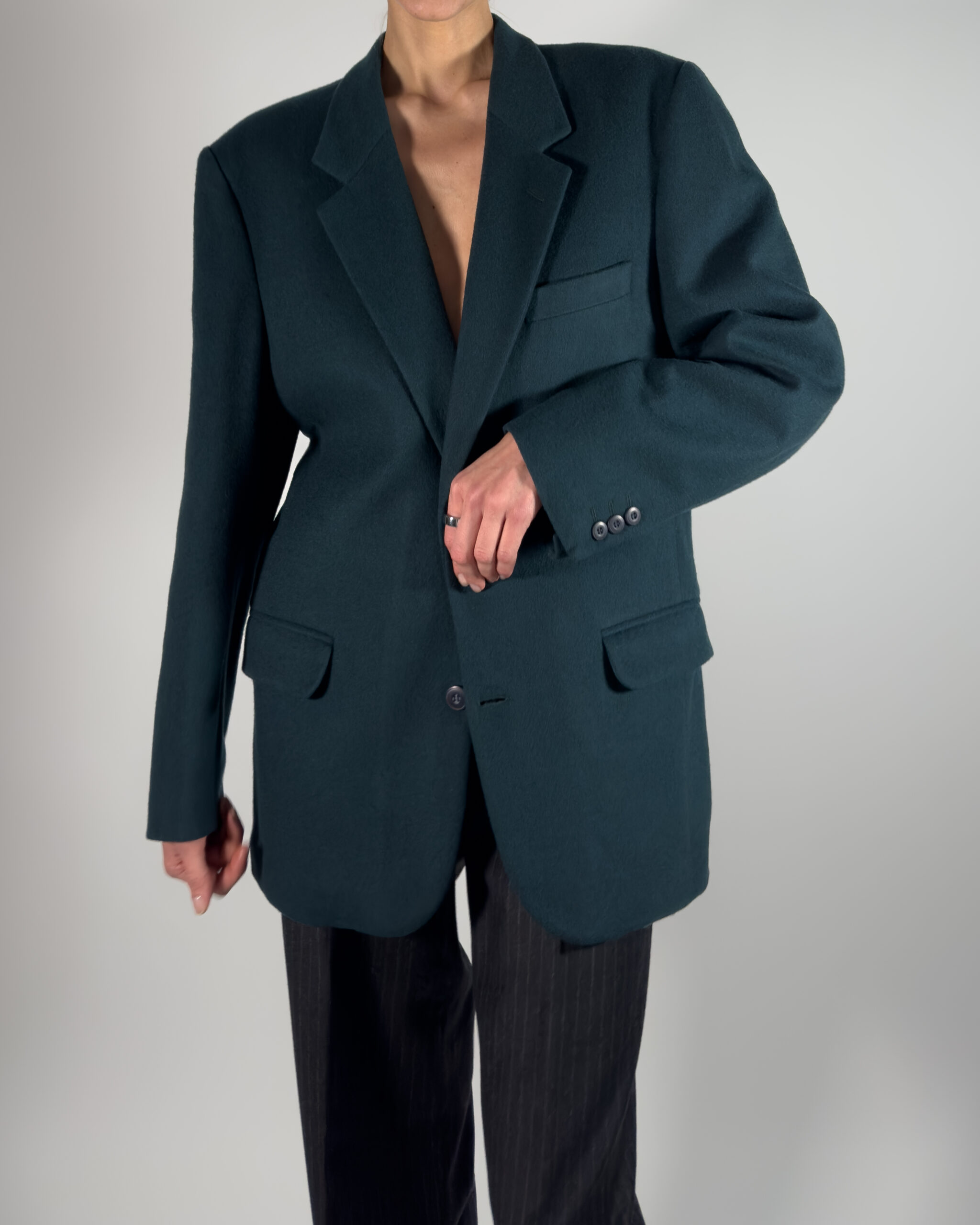 Cashmere & Wool Blazer | Dark Green