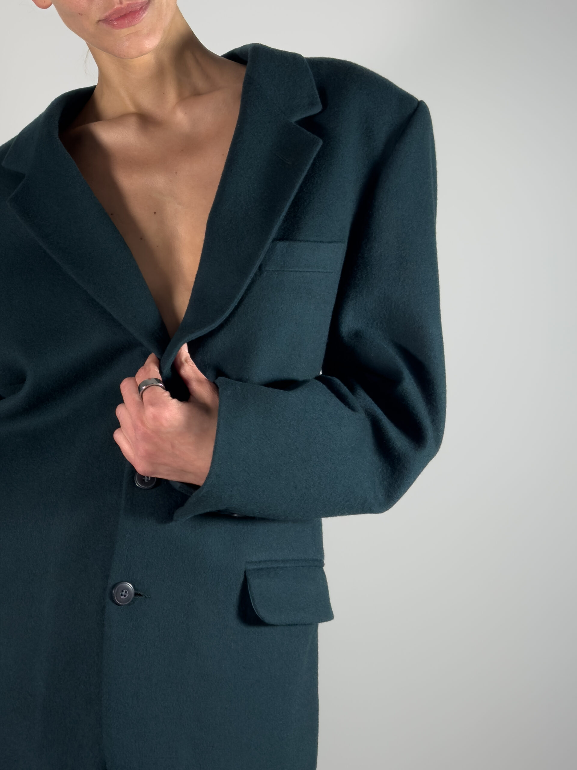 Cashmere & Wool Blazer | Dark Green