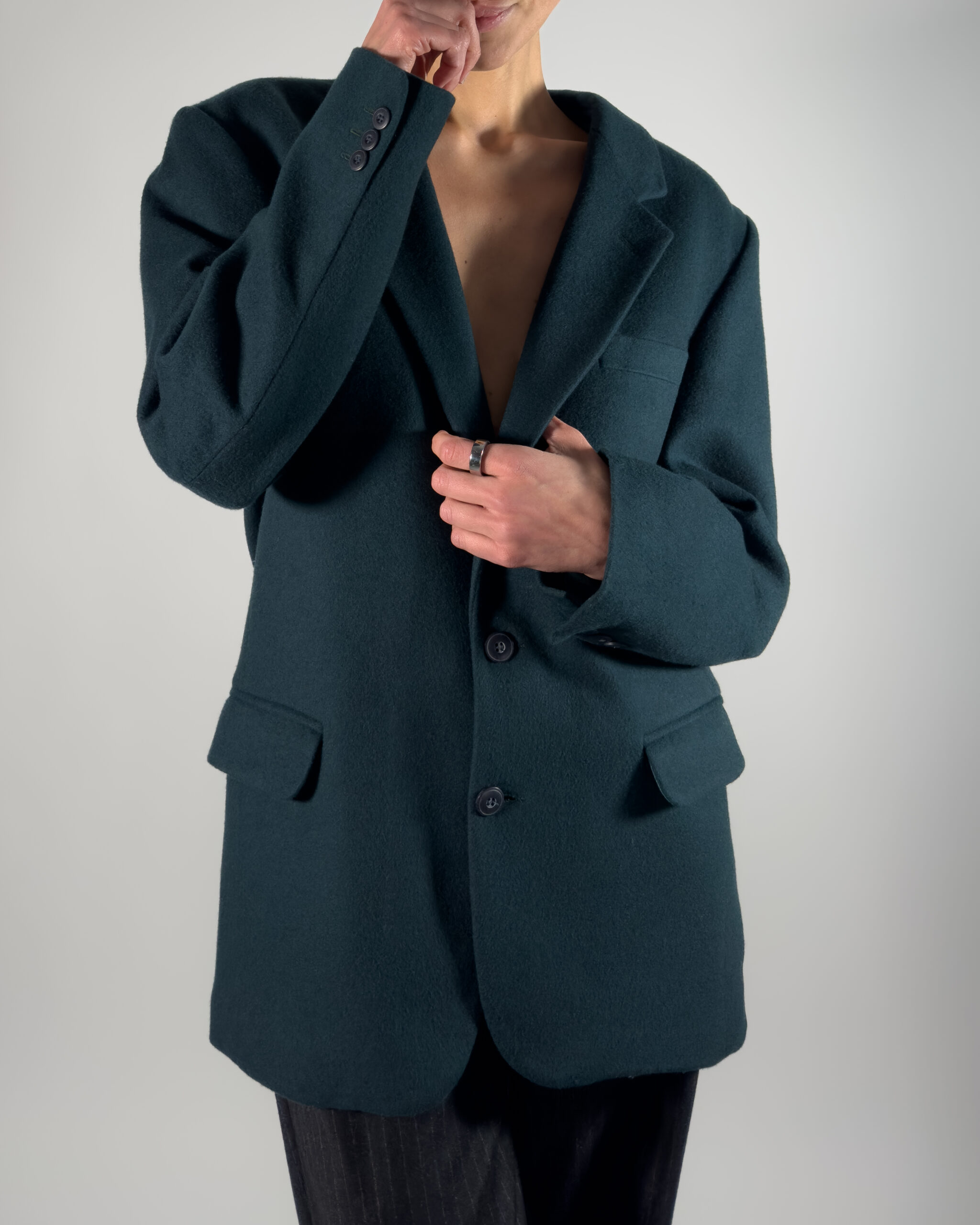 Cashmere & Wool Blazer | Dark Green