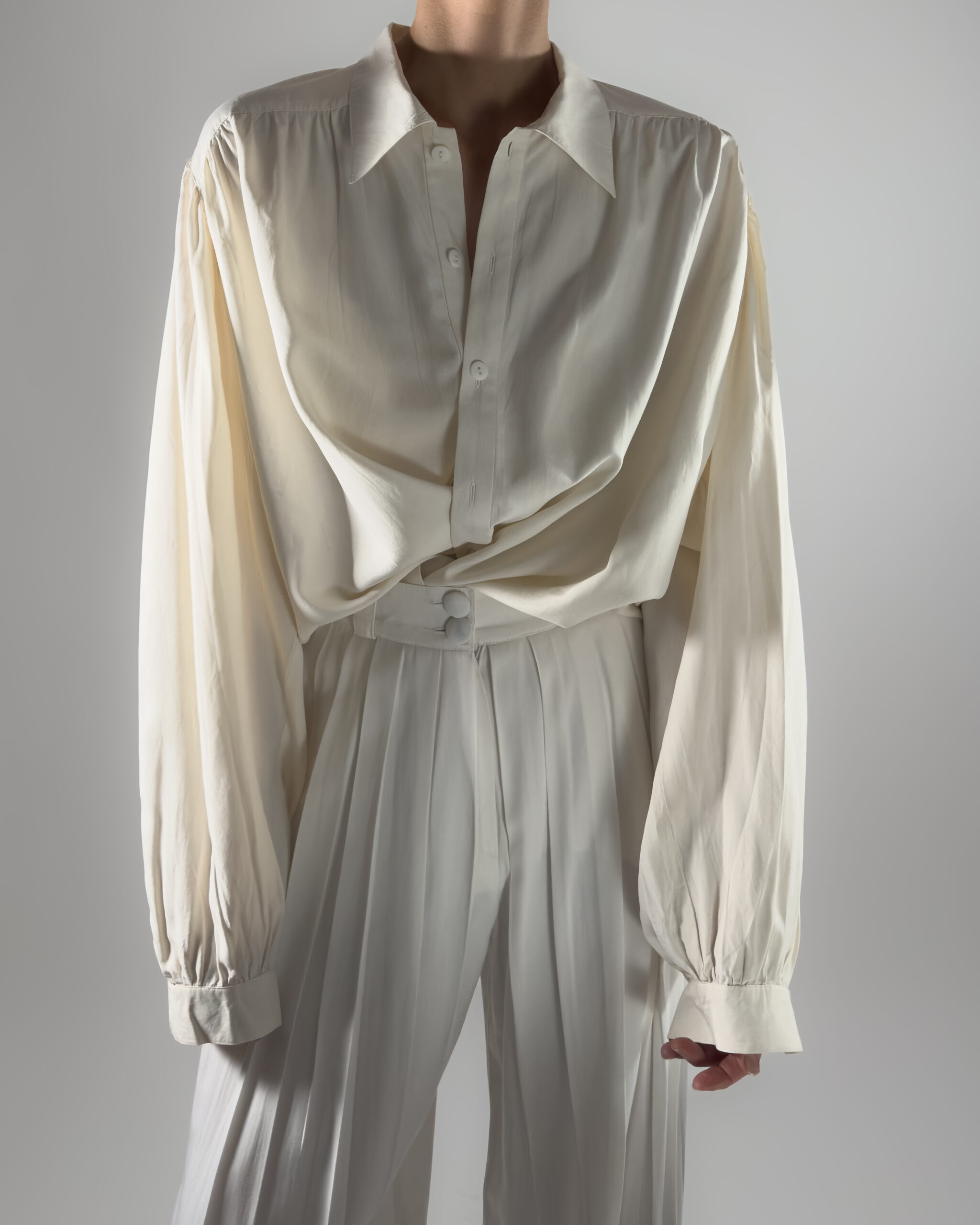 Oversized Silk Blouse | Cream White