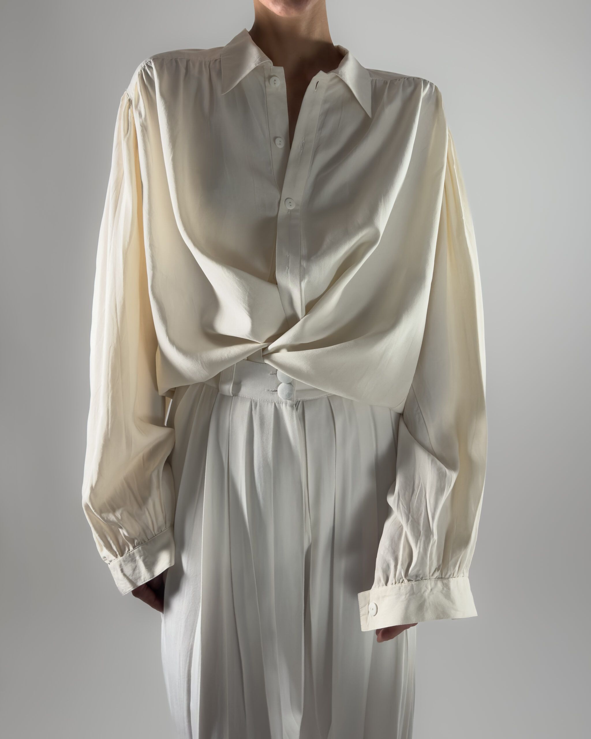 Oversized Silk Blouse | Cream White