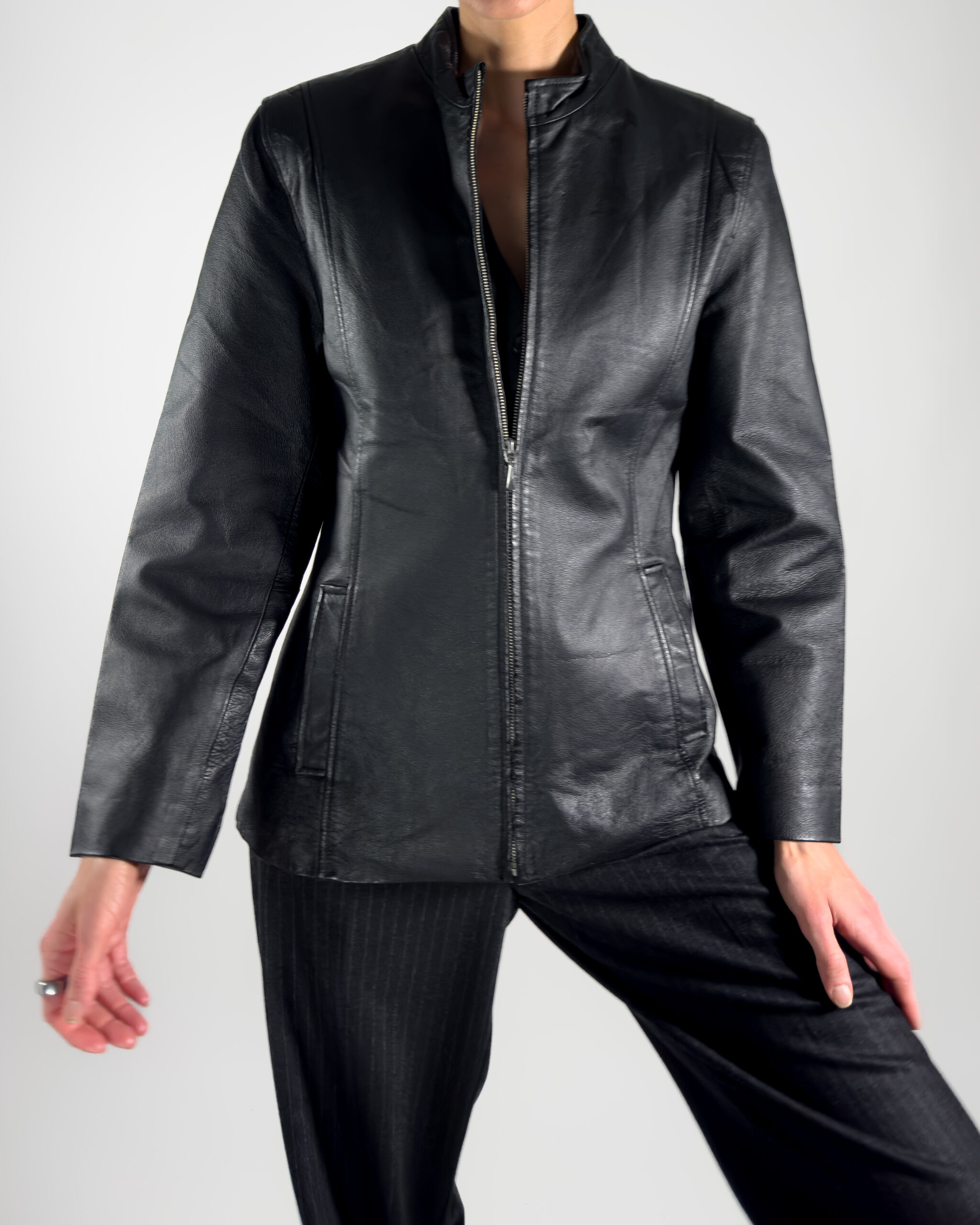 Joy Genuine Leather Jacket | Black