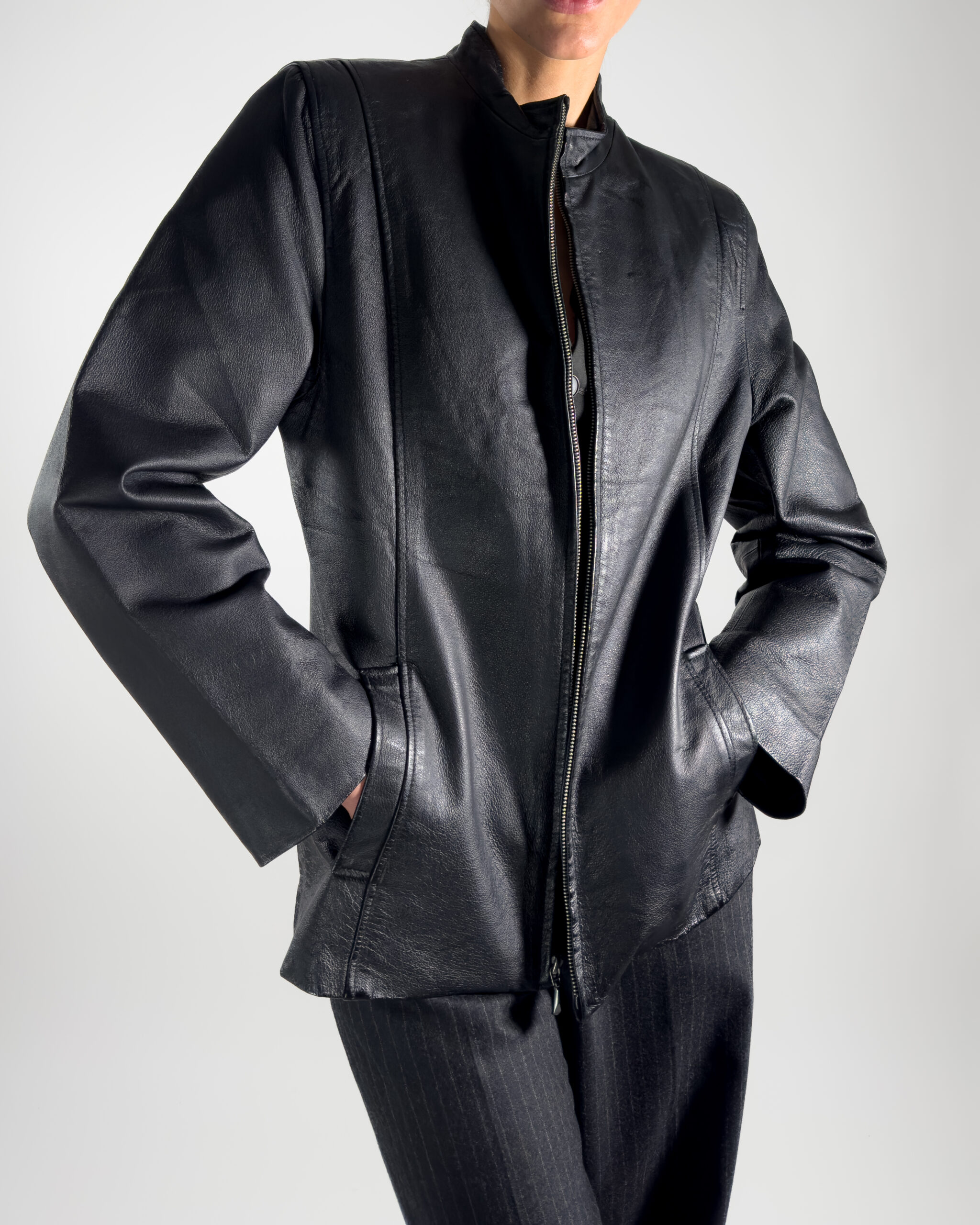 Joy Genuine Leather Jacket | Black