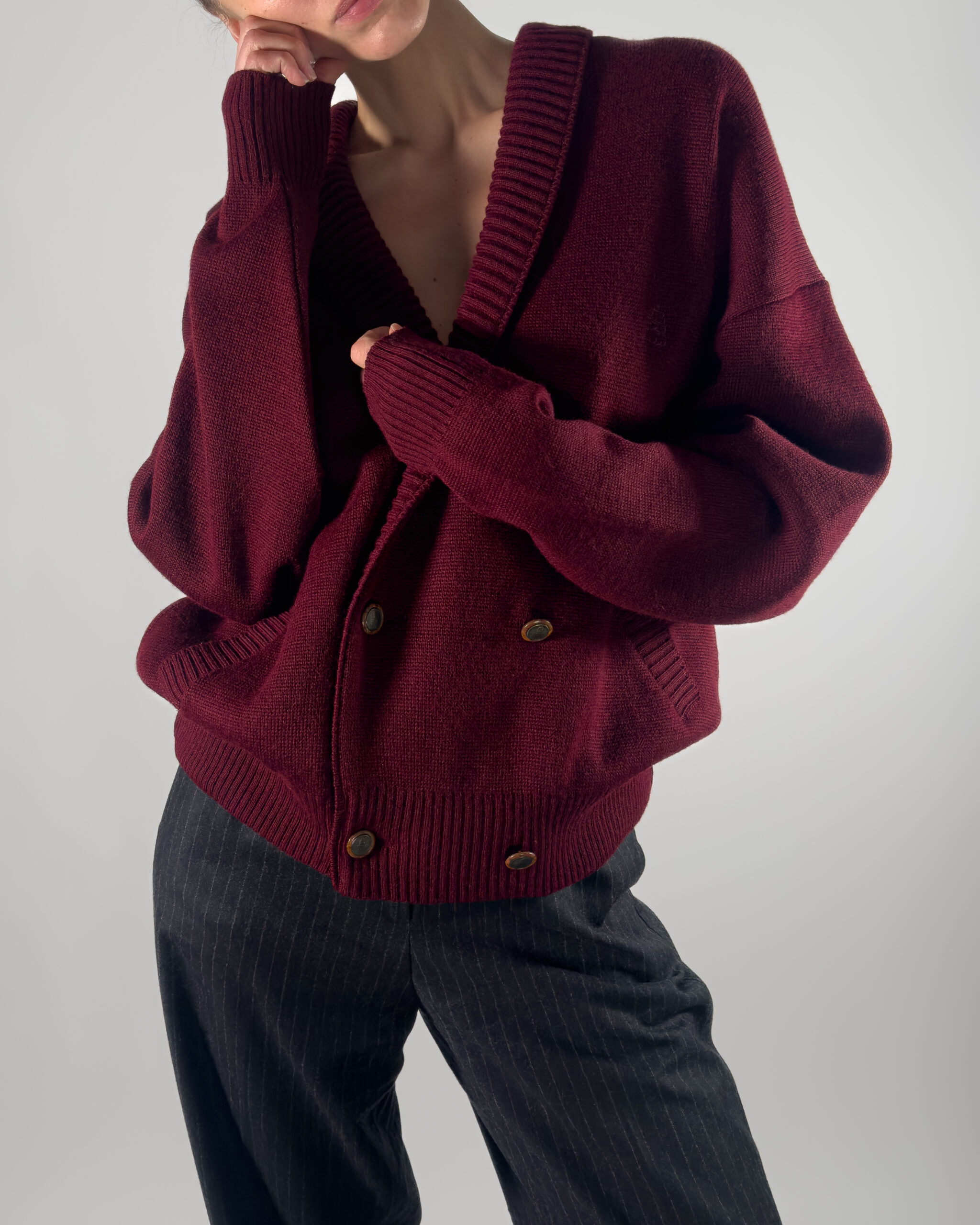 Wool Blend Sweater | Burgundy