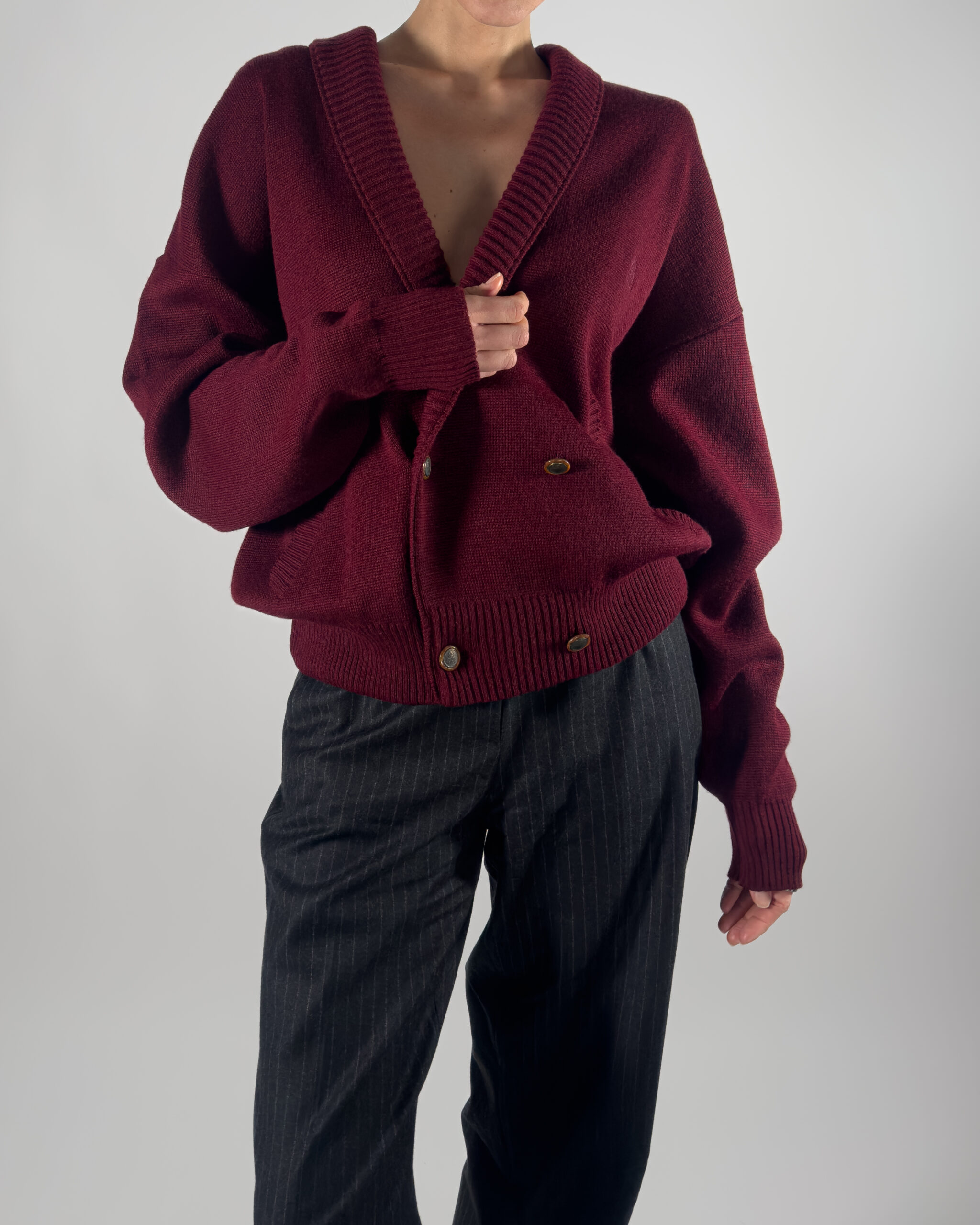 Wool Blend Sweater | Burgundy