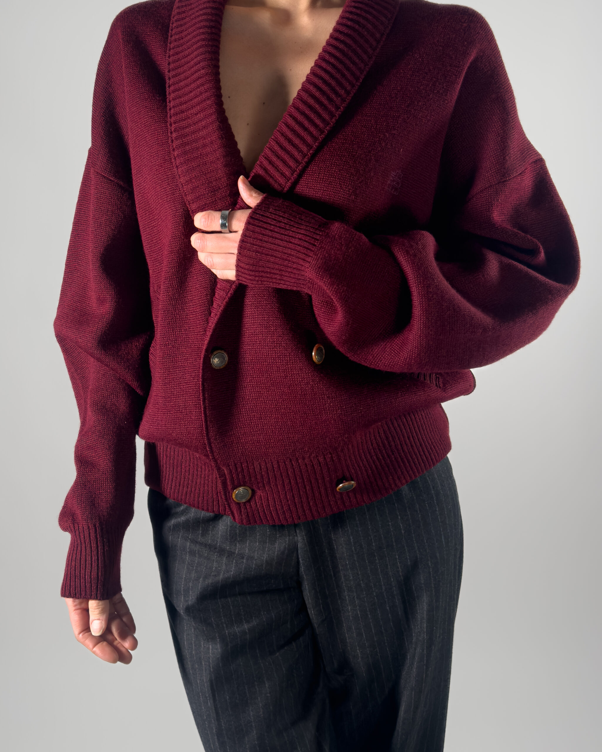 Wool Blend Sweater | Burgundy