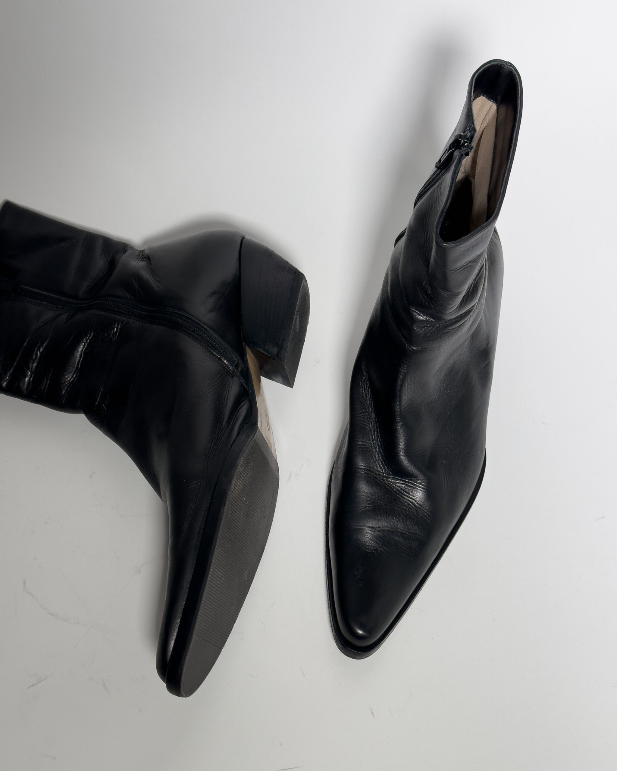 Leather Ankle Boots | Black