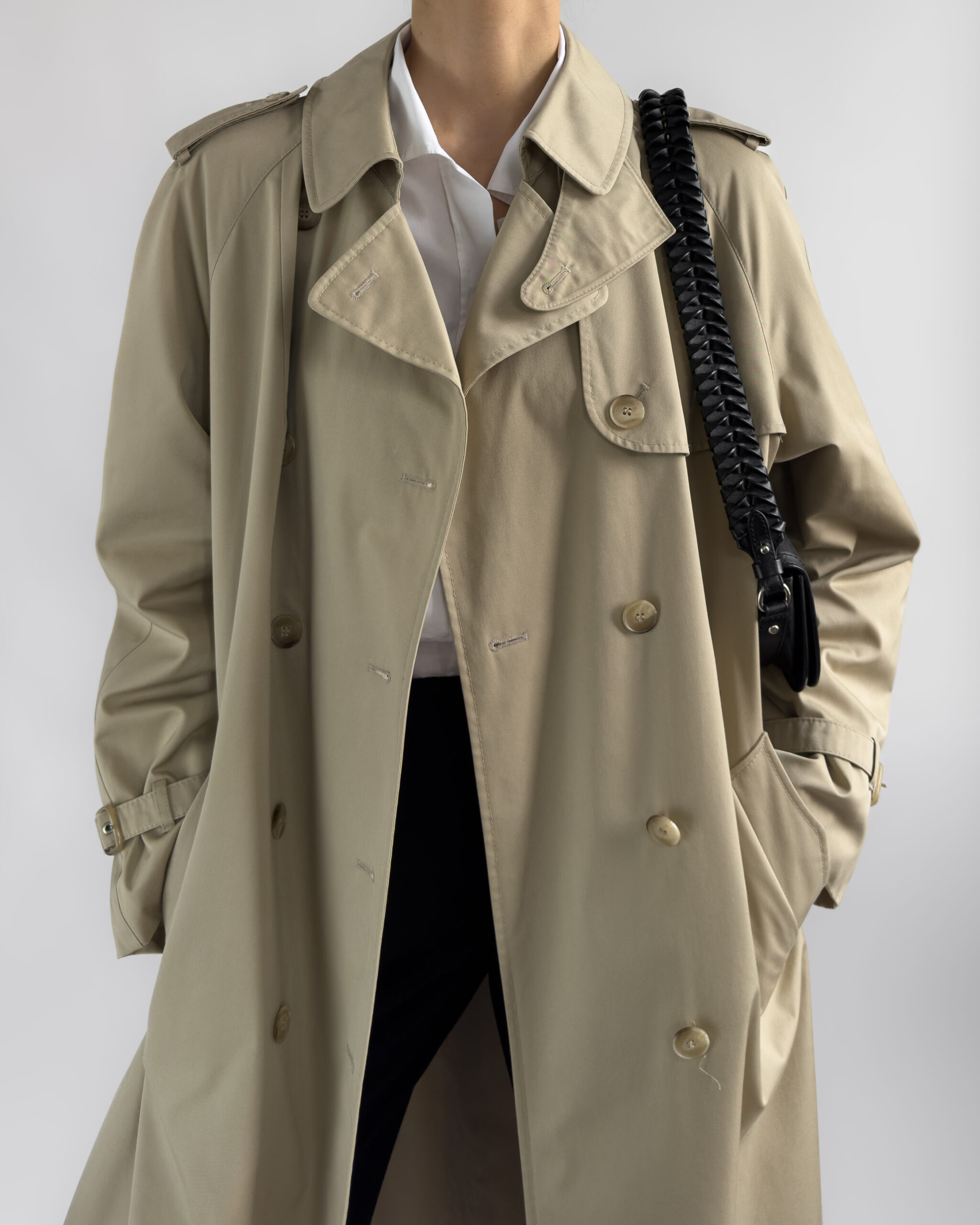 Double-Breasted Long Trench Coat | Beige