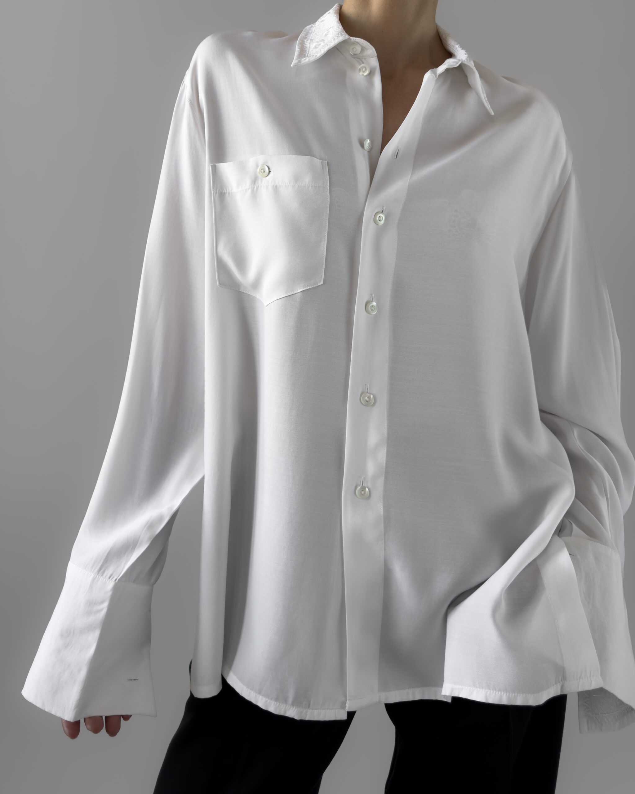 Embroidered Viscose Blouse | White