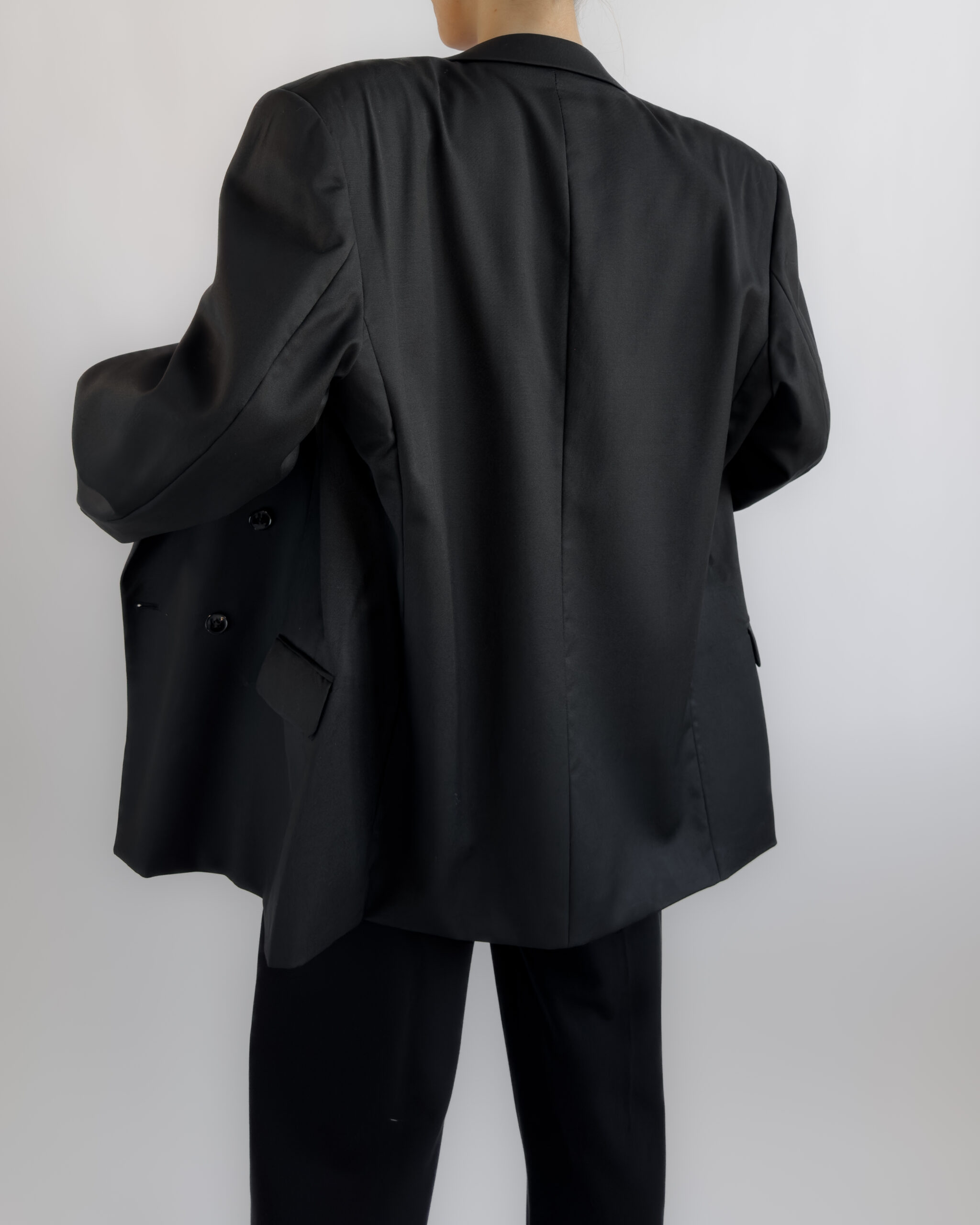 Double-Breasted Wool Blazer | Black