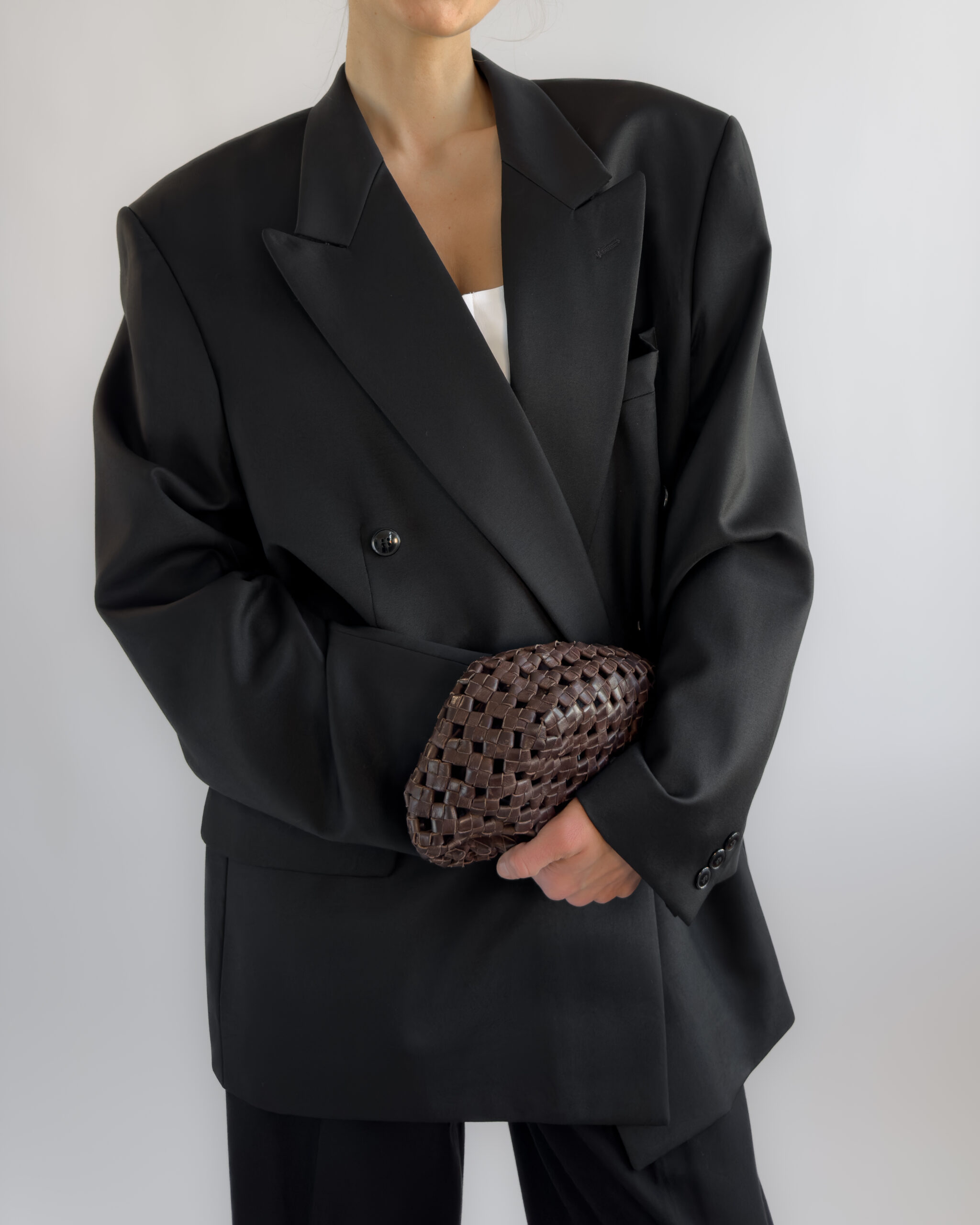 Double-Breasted Wool Blazer | Black