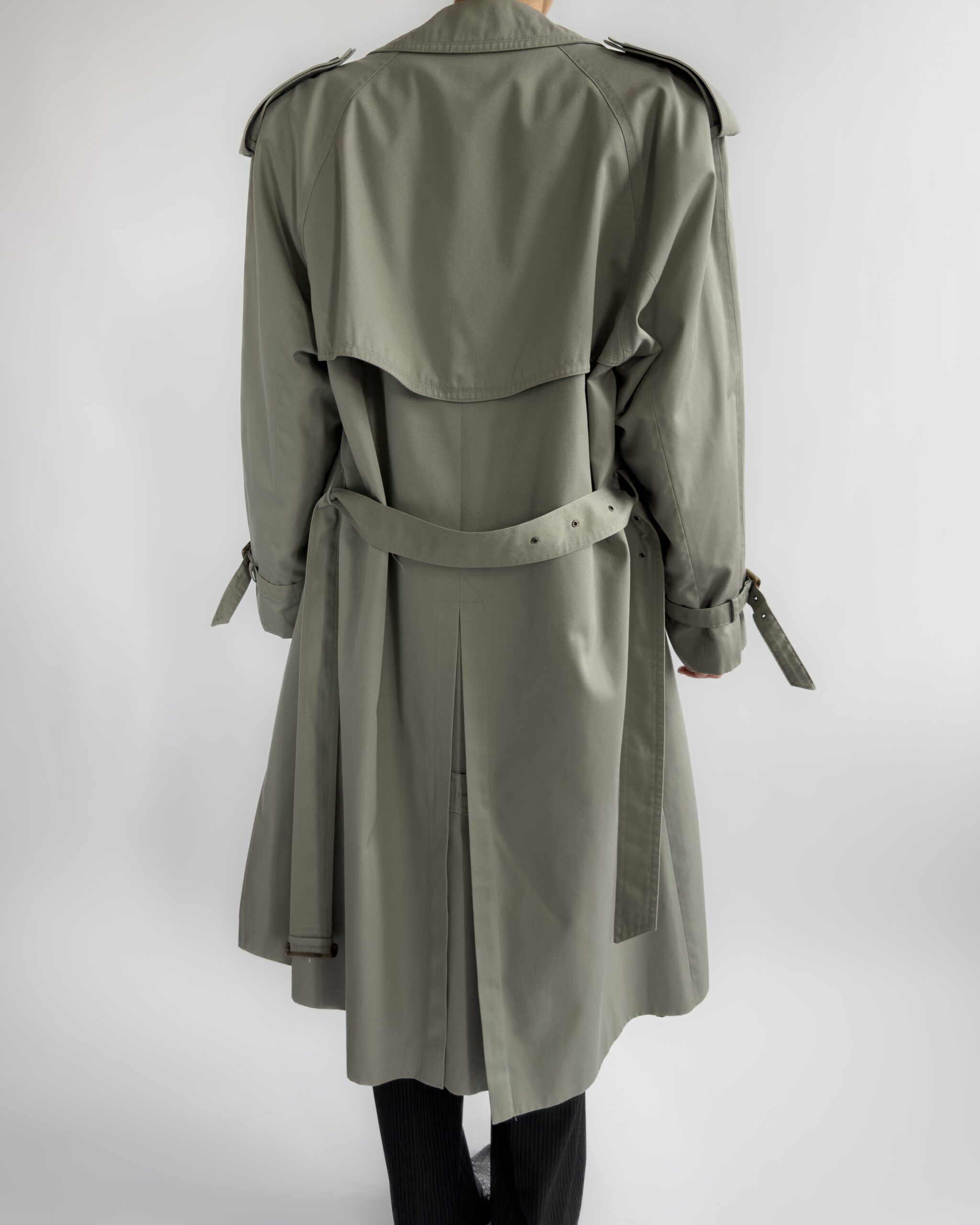 Double-Breasted Trench Coat | Sage Grey